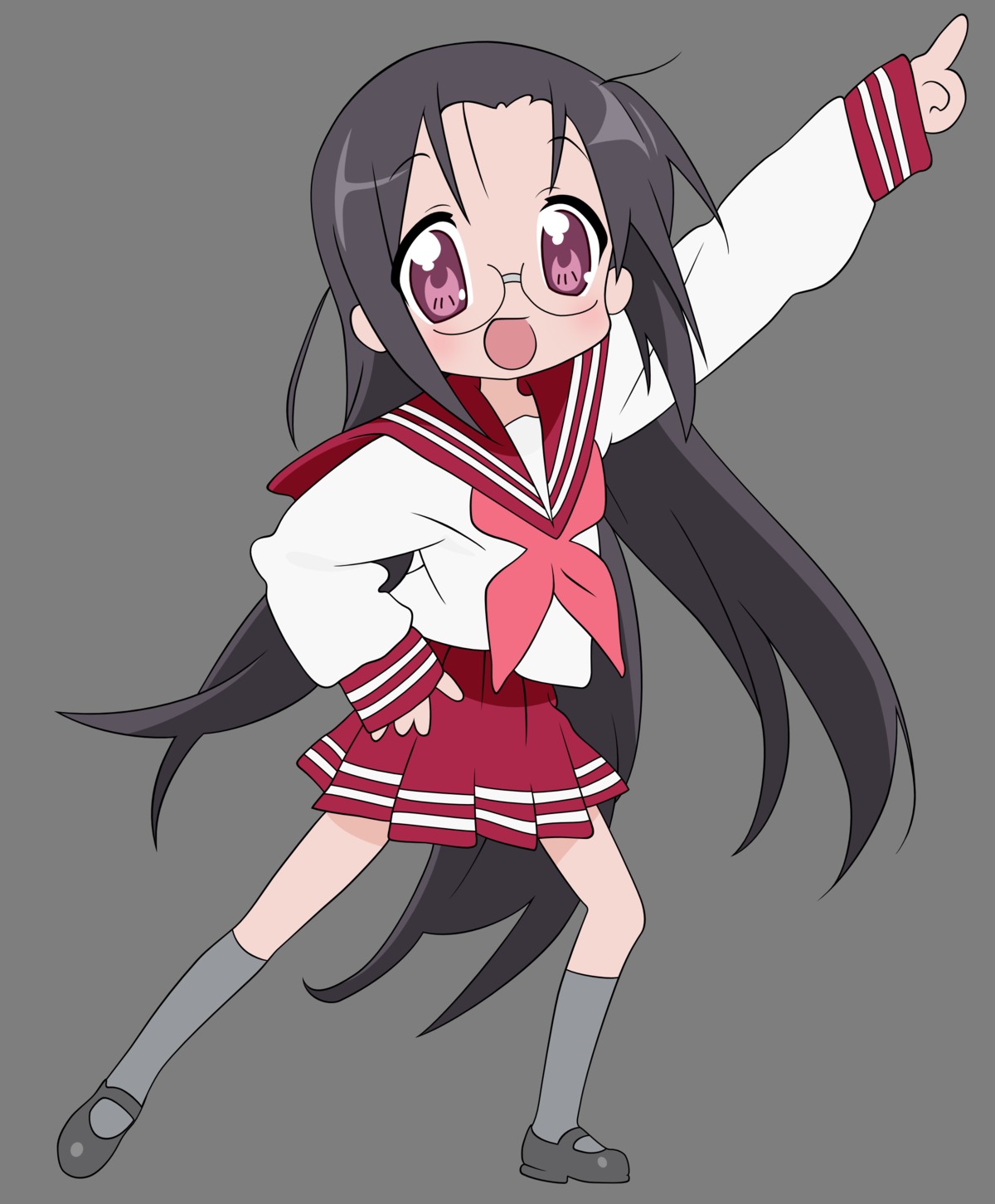 lucky_star megane seifuku tamura_hiyori transparent_png vector_trace