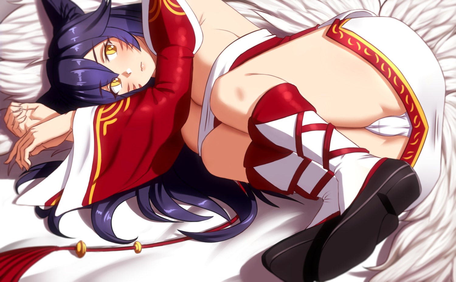 ahri animal_ears ass cameltoe cleavage danfer3 league_of_legends pantsu