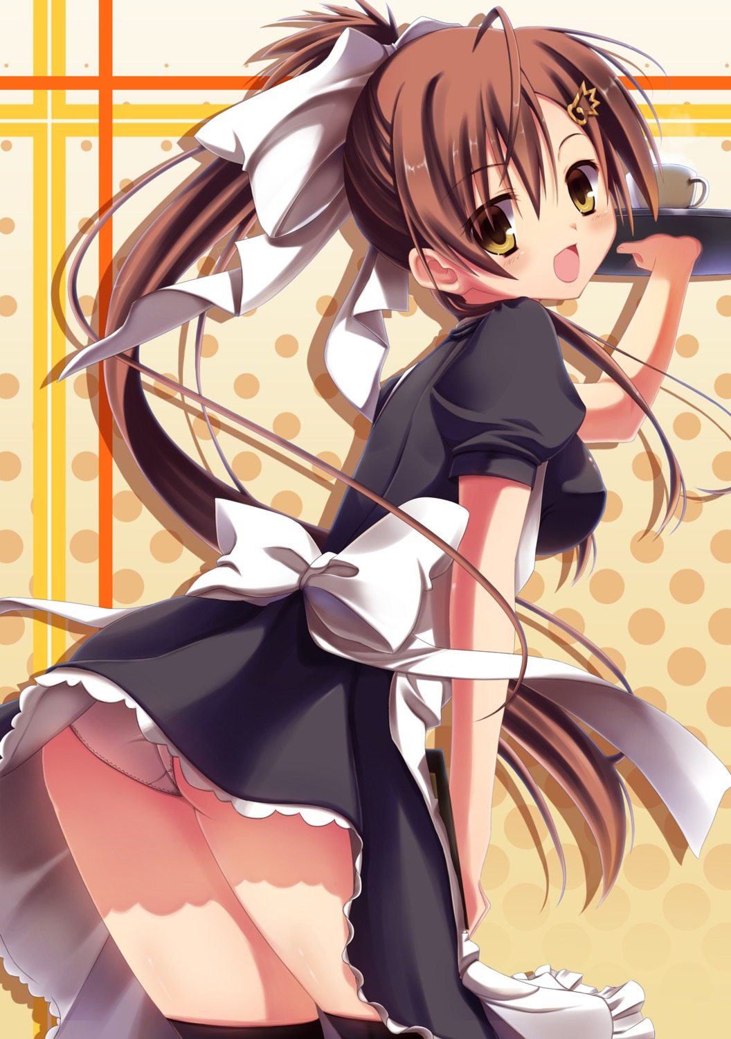 pantsu tenshinranman thighhighs waitress yamabuki_aoi yuzuka