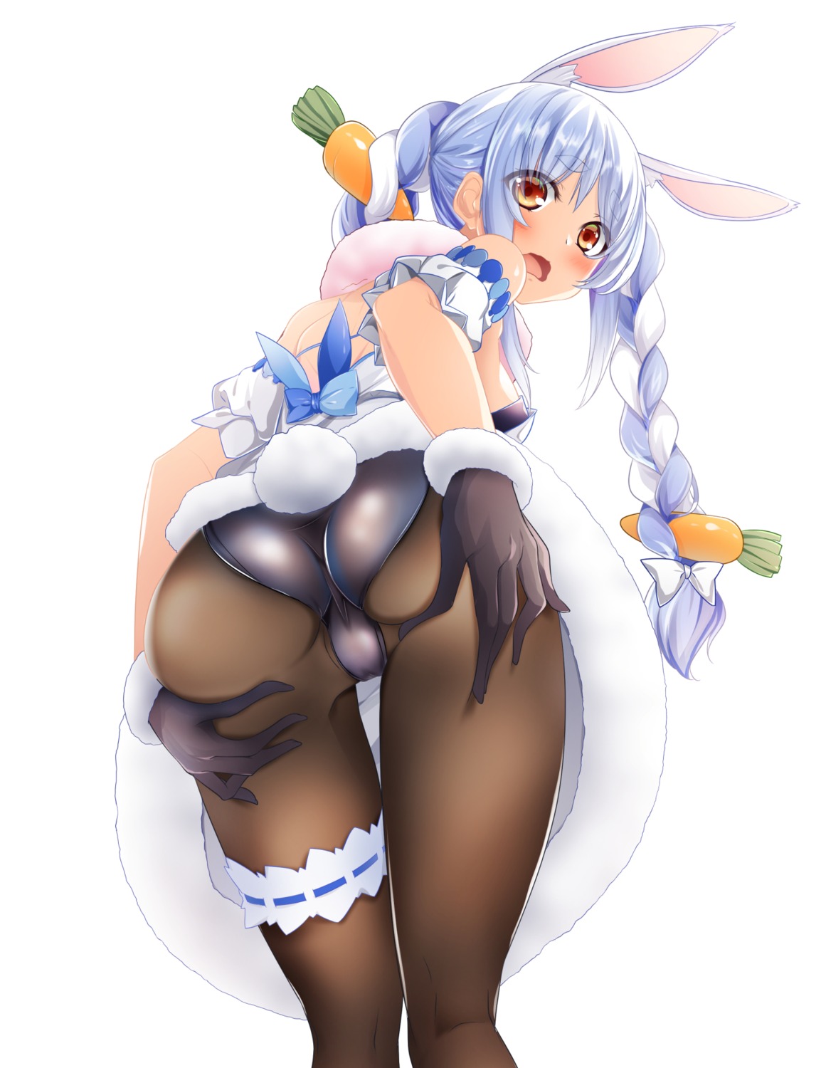 animal_ears ass bunny_ears bunny_girl garter hololive noumin pantyhose tail usada_pekora