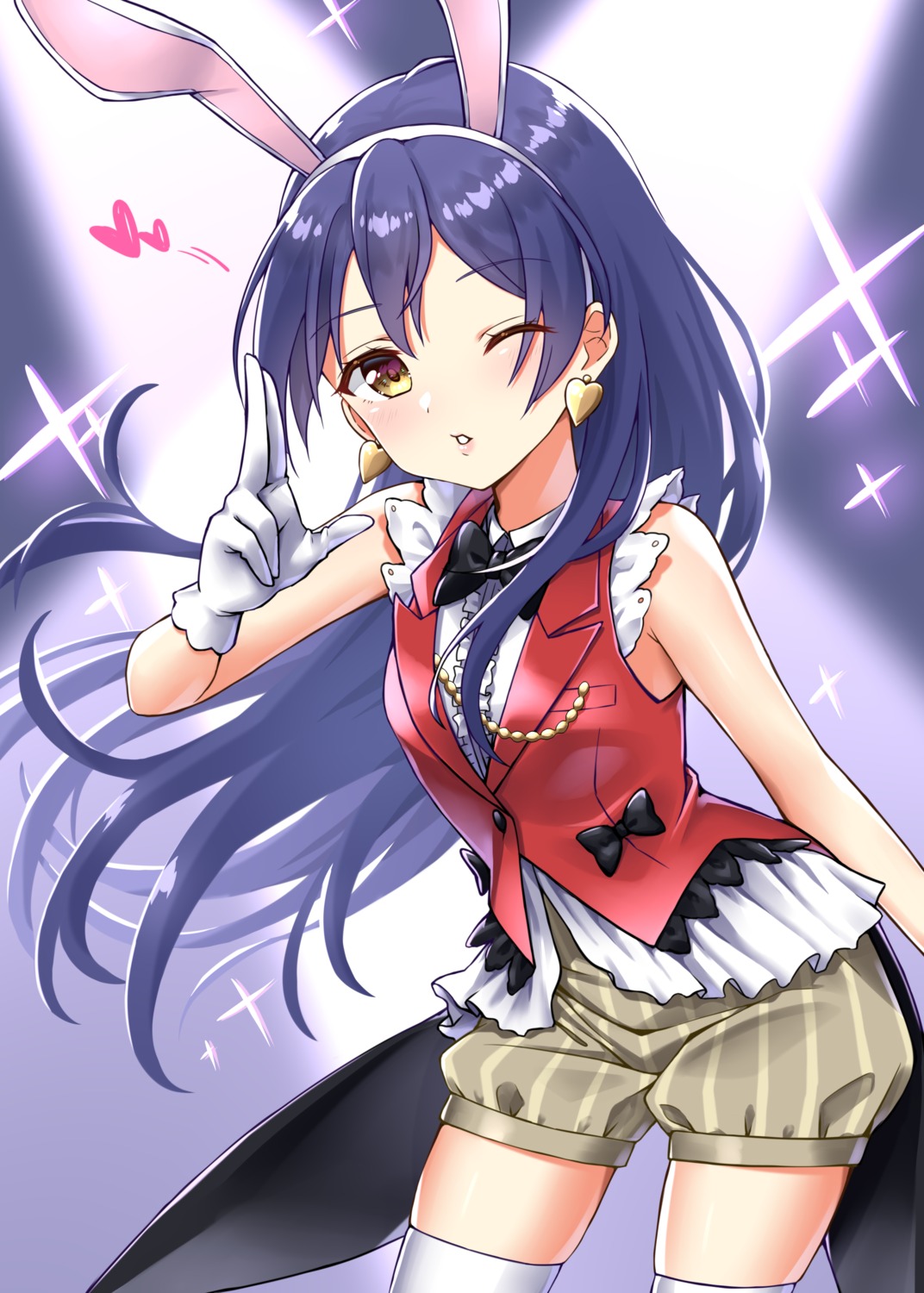 animal_ears bunny_ears love_live! sonoda_umi takochan77 thighhighs