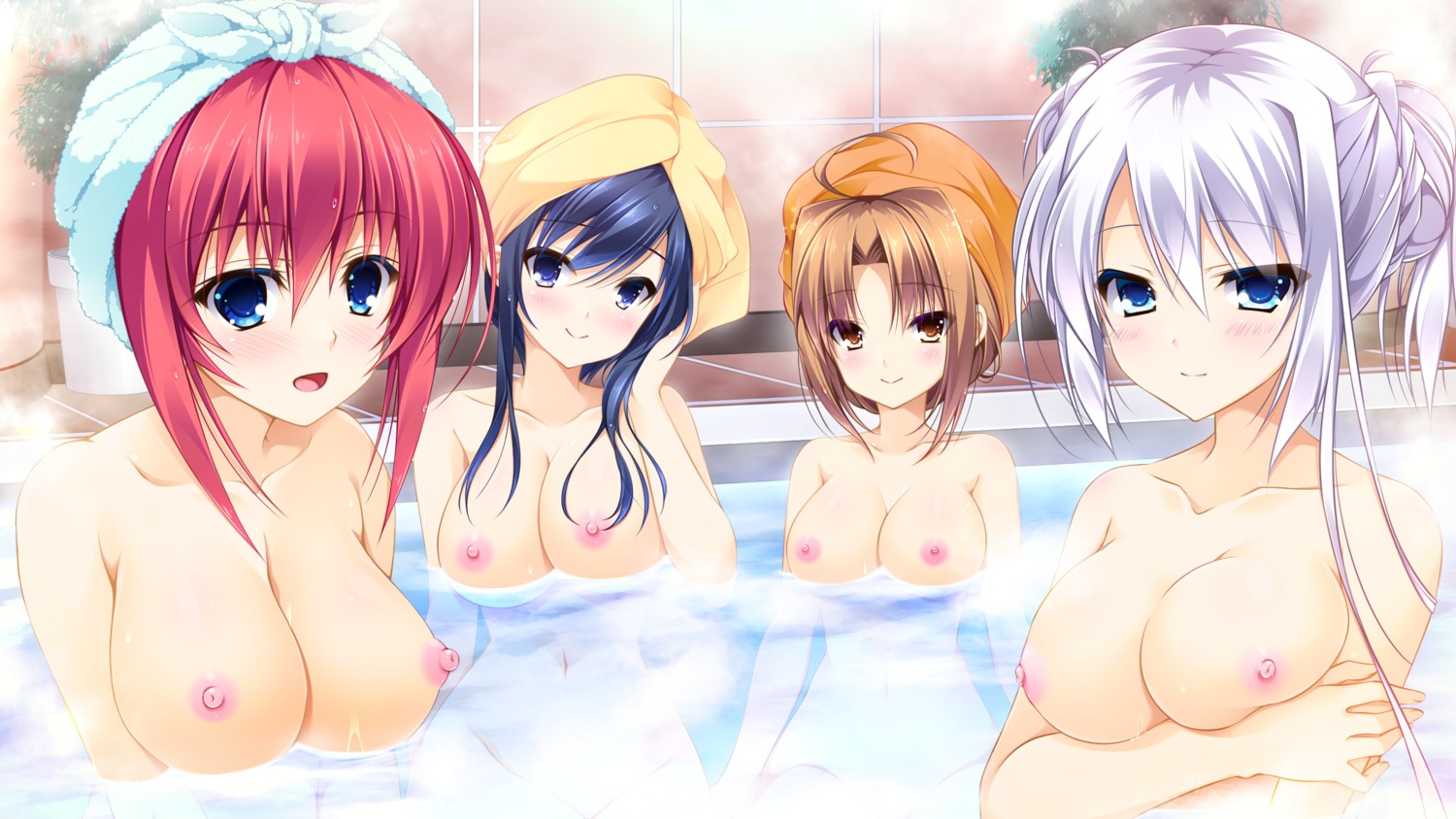 amagi_sakuya asami_asami bathing breast_hold ensemble_(company) game_cg hyoudou_serika makise_satsuki naked natsume_akari nipples otome_ga_irodoru_koi_no_essence shouna_mitsuishi wet zinno