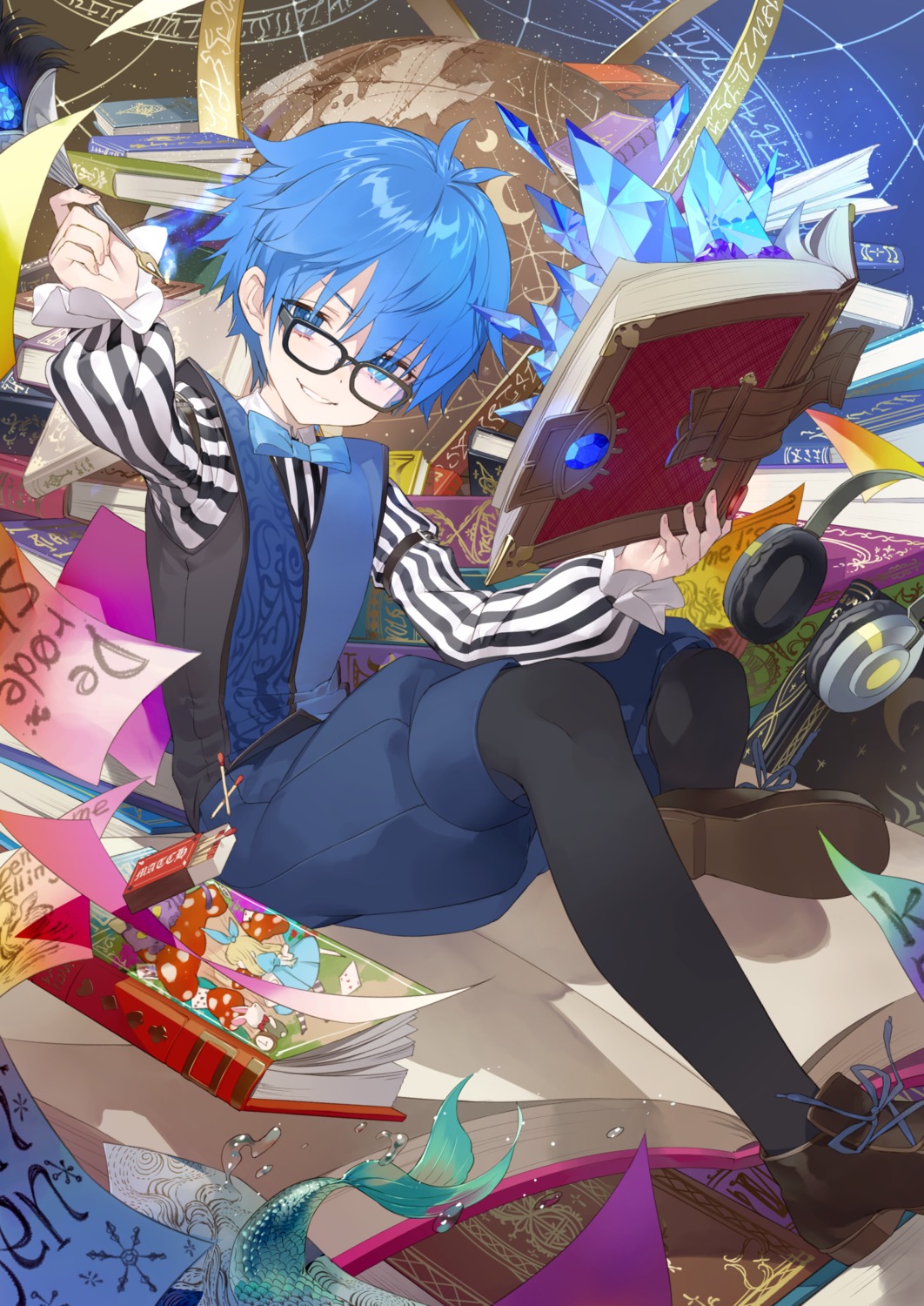 caster_(fate/extra_ccc) fate/grand_order male megane pantyhose tonito