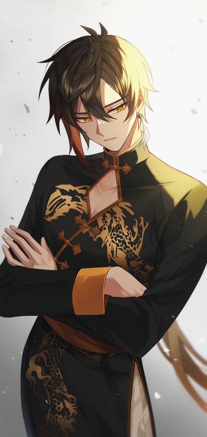 asian_clothes genshin_impact male seno_(senohime) zhongli