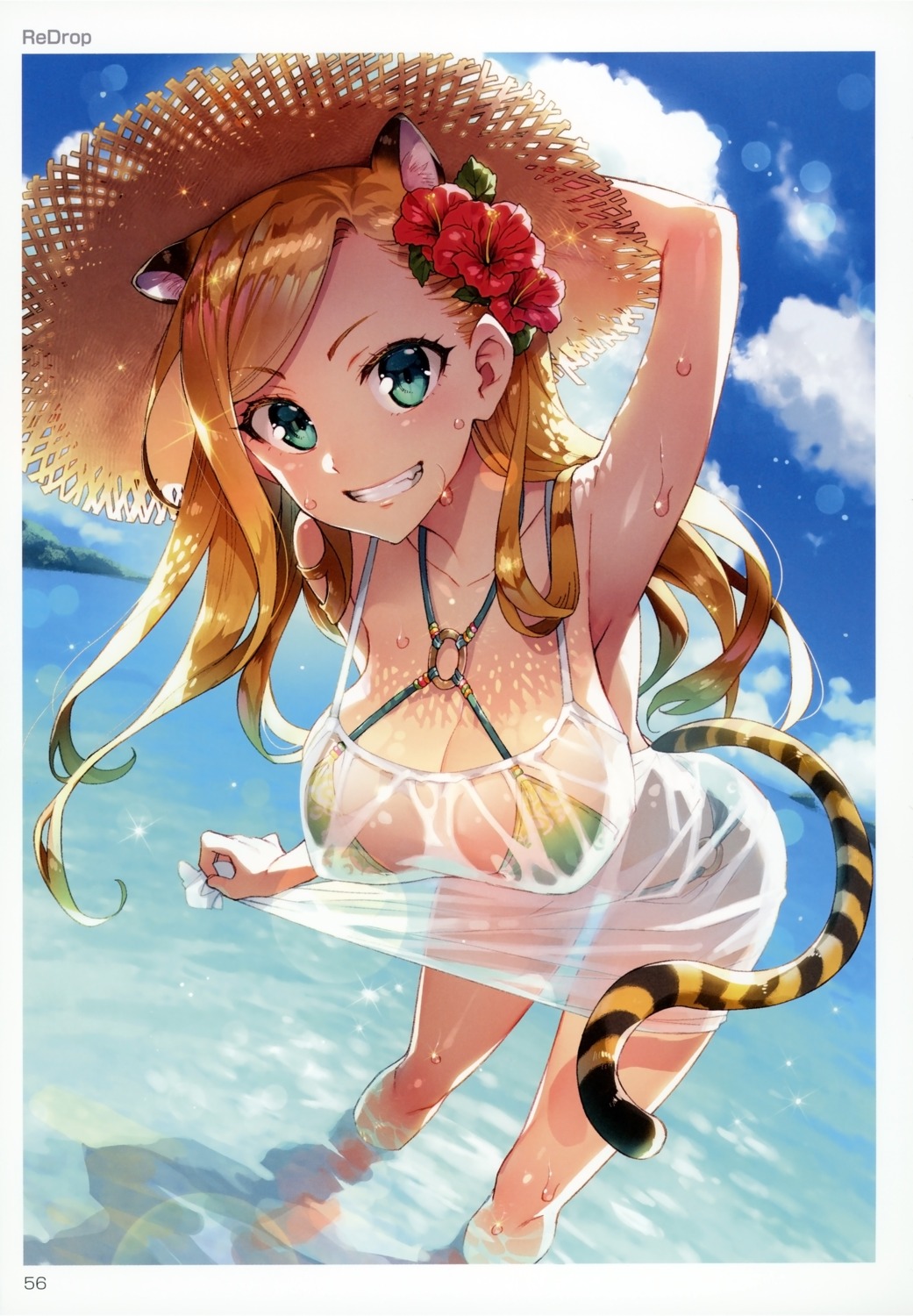 animal_ears bikini dress redrop see_through summer_dress swimsuits tail toranoana wet wet_clothes