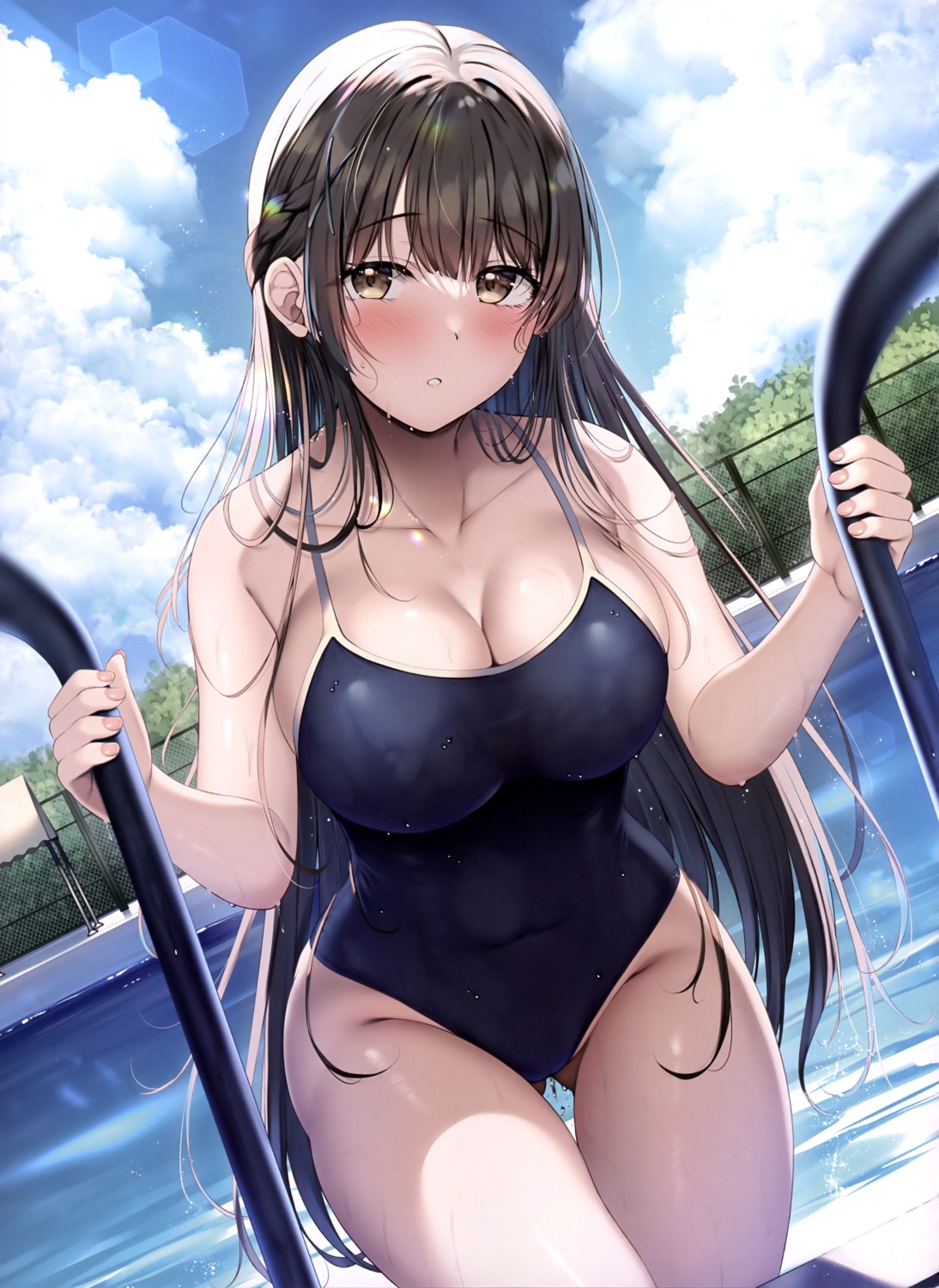 cleavage school_swimsuit swimsuits tomoo wet