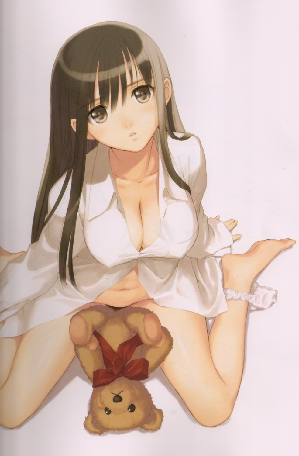 bottomless cleavage dress_shirt erect_nipples tony_taka