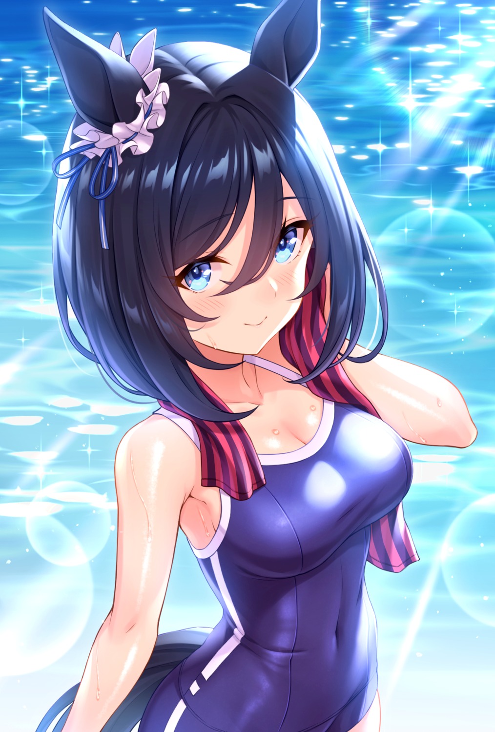 animal_ears eishin_flash_(umamusume) school_swimsuit swimsuits tail tomo_(tmtm_mf_mf) uma_musume_pretty_derby