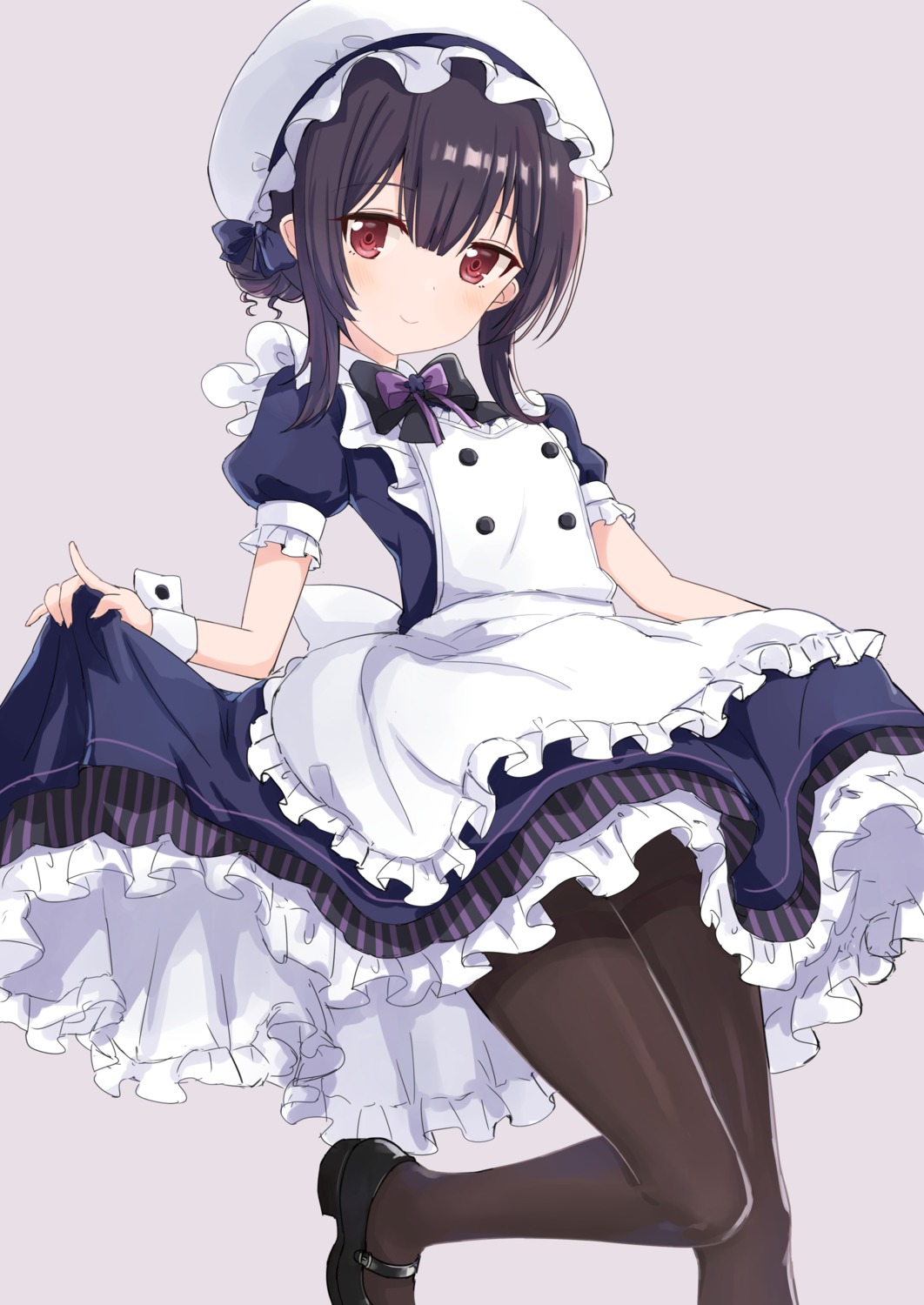 eluthel heels maid morino_rinze pantyhose skirt_lift the_idolm@ster the_idolm@ster_shiny_colors