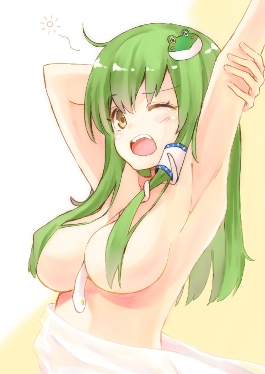 kochiya_sanae koretsuki_azuma naked sheets touhou