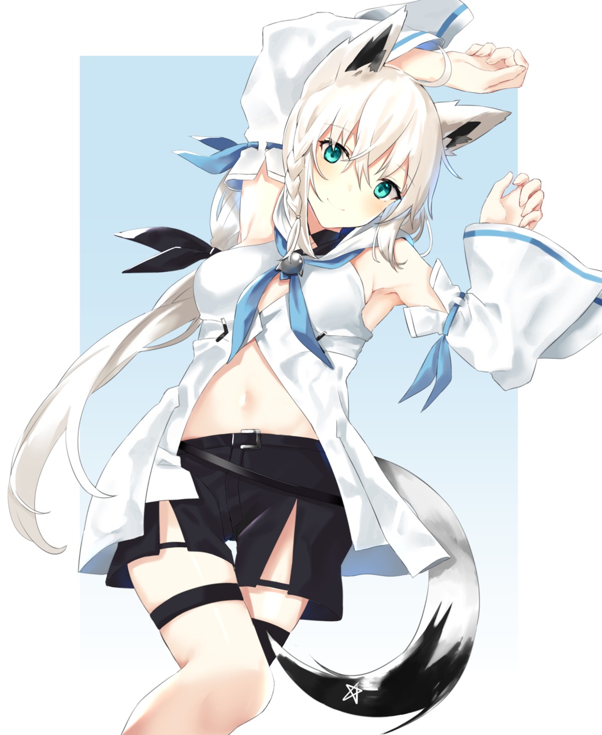 animal_ears garter hololive hololive_gamers kitsune naitsu shirakami_fubuki tail