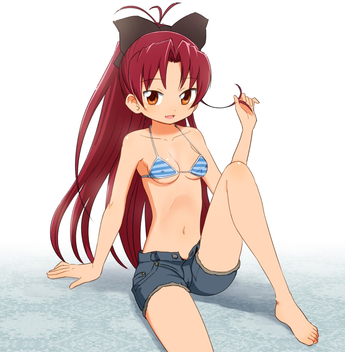 bikini_top erect_nipples feet puella_magi_madoka_magica sakura_kyouko sat-c swimsuits underboob