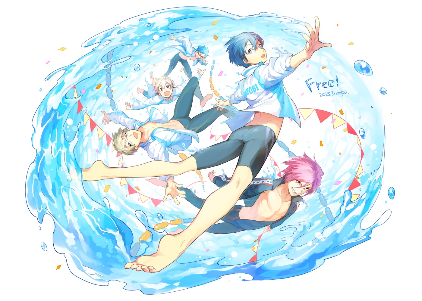 inooka free! hazuki nagisa matsuoka rin nanase haruka ryugazaki rei ...
