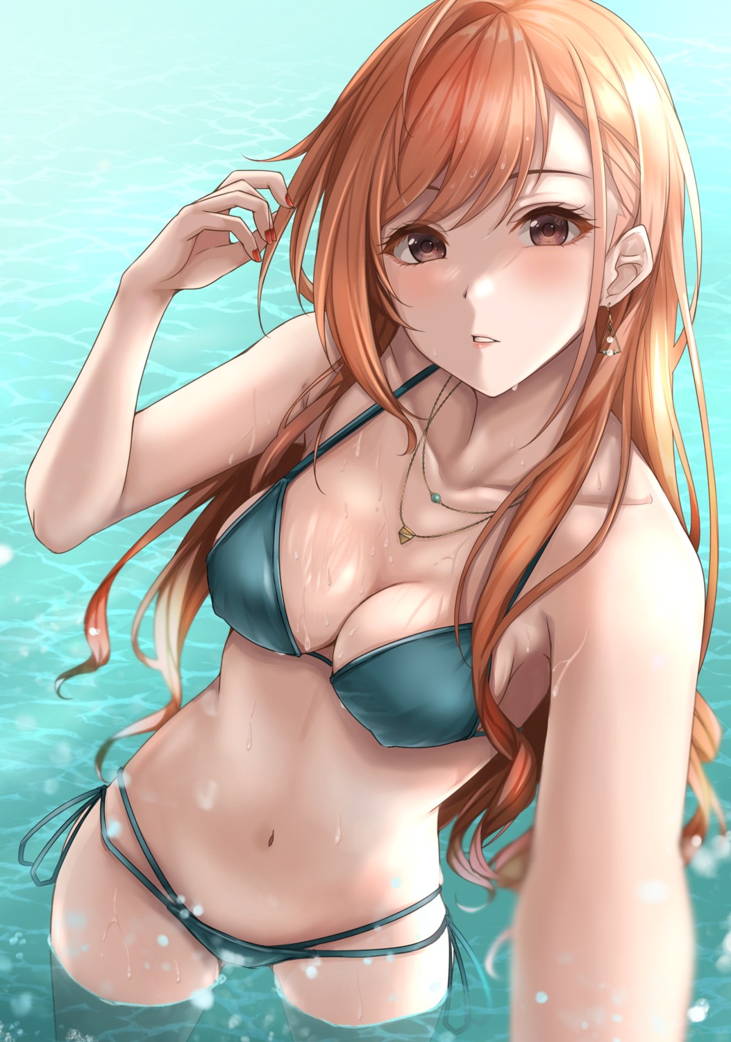 arisugawa_natsuha bikini swimsuits the_idolm@ster the_idolm@ster_shiny_colors wet yuzuyu_(hyui)