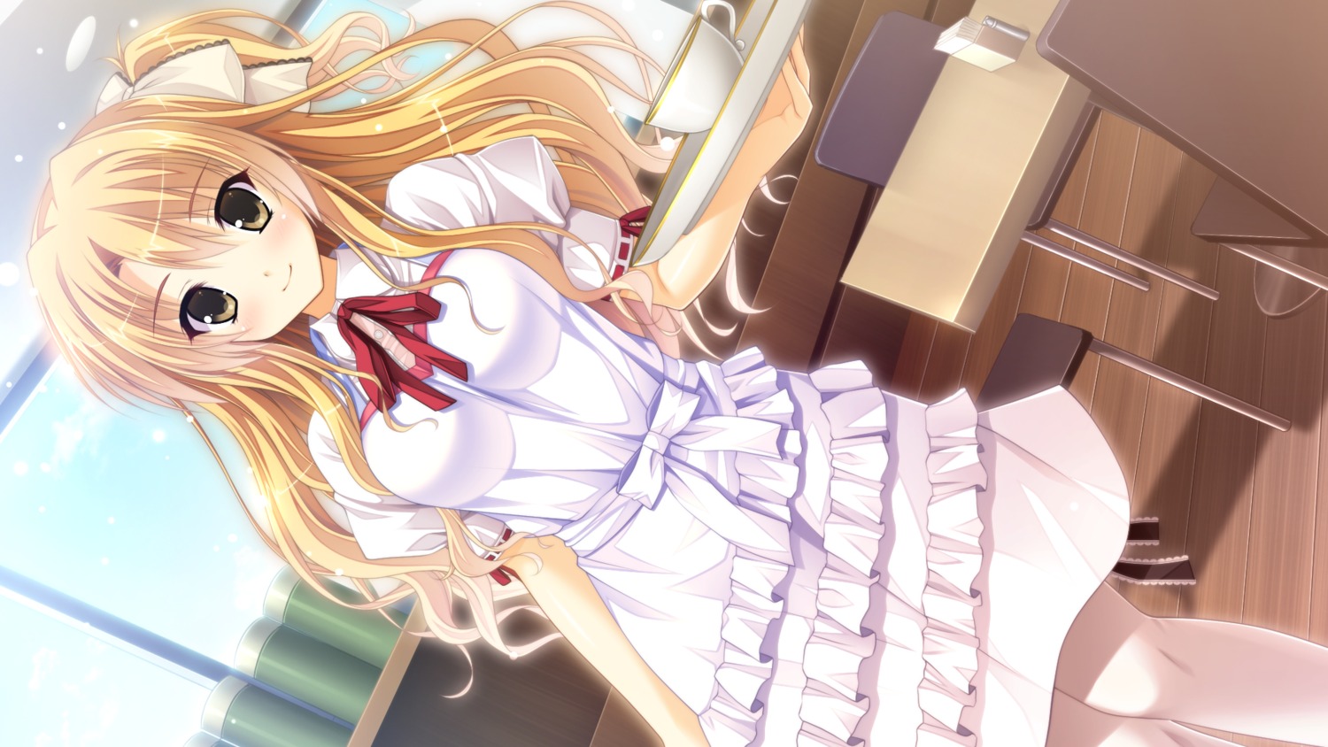 ecchi_de_hentai!_yakimochi_ojou-sama!! ensemble_sweet game_cg goma_satoshi kurusugawa_alice pantyhose seifuku waitress