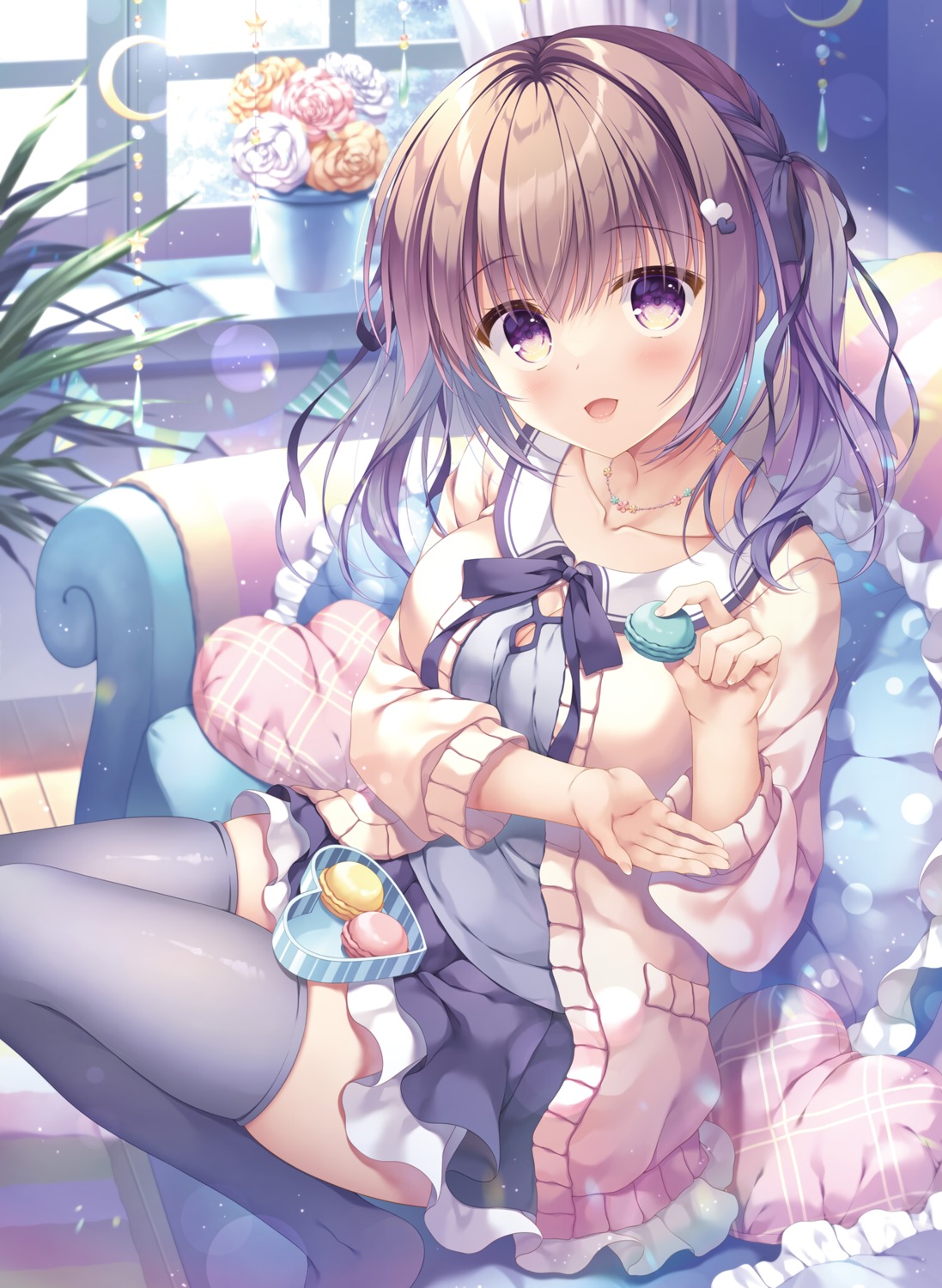 detexted digital_version skirt_lift sweater takano_yuki thighhighs ui_(takano_yuki)