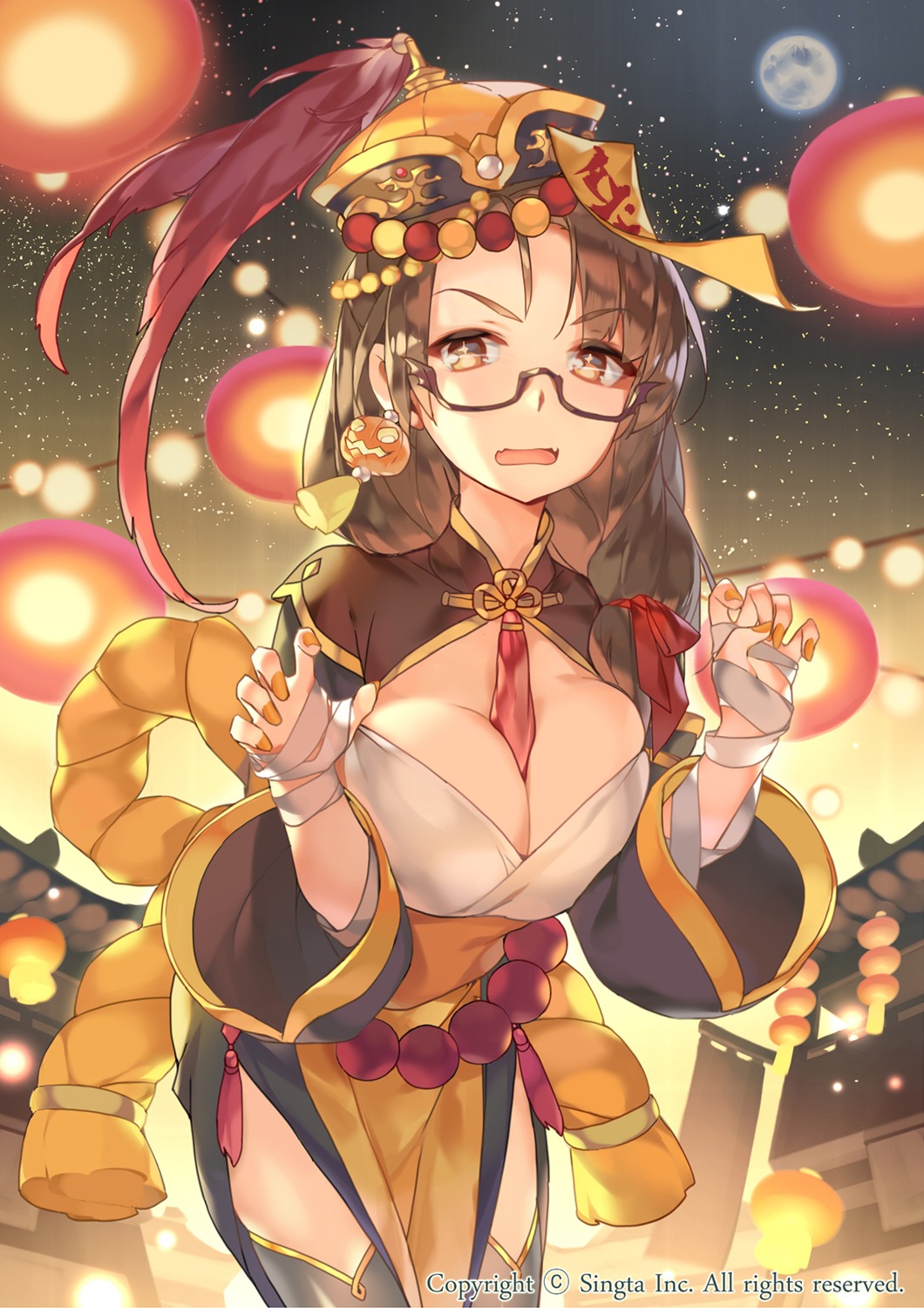 asian_clothes beek cleavage halloween megane no_bra sid_story thighhighs