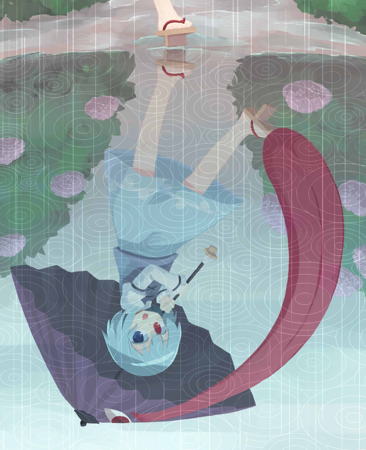 heterochromia kibisake tatara_kogasa touhou umbrella