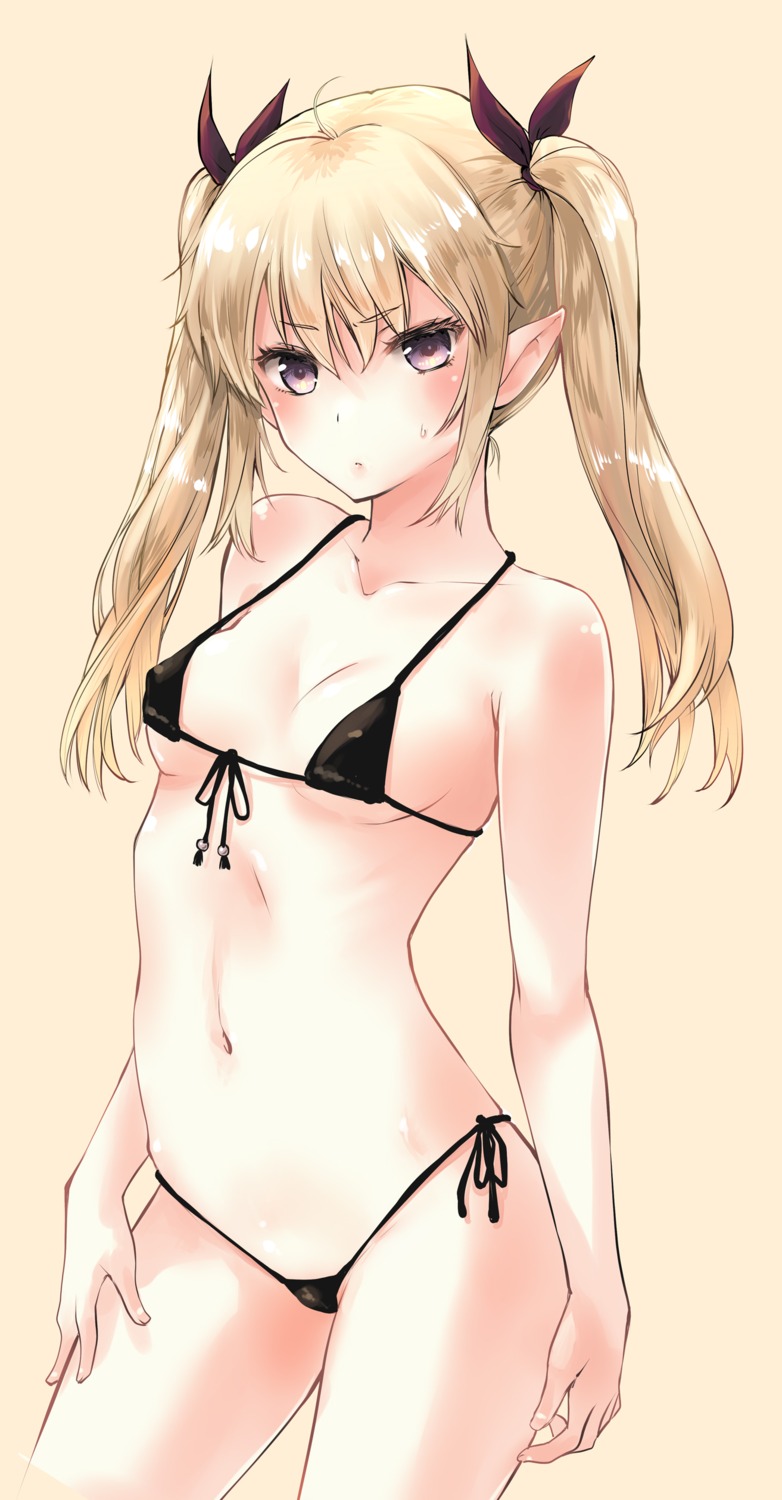 bikini erect_nipples makita_yoshiharu pointy_ears swimsuits