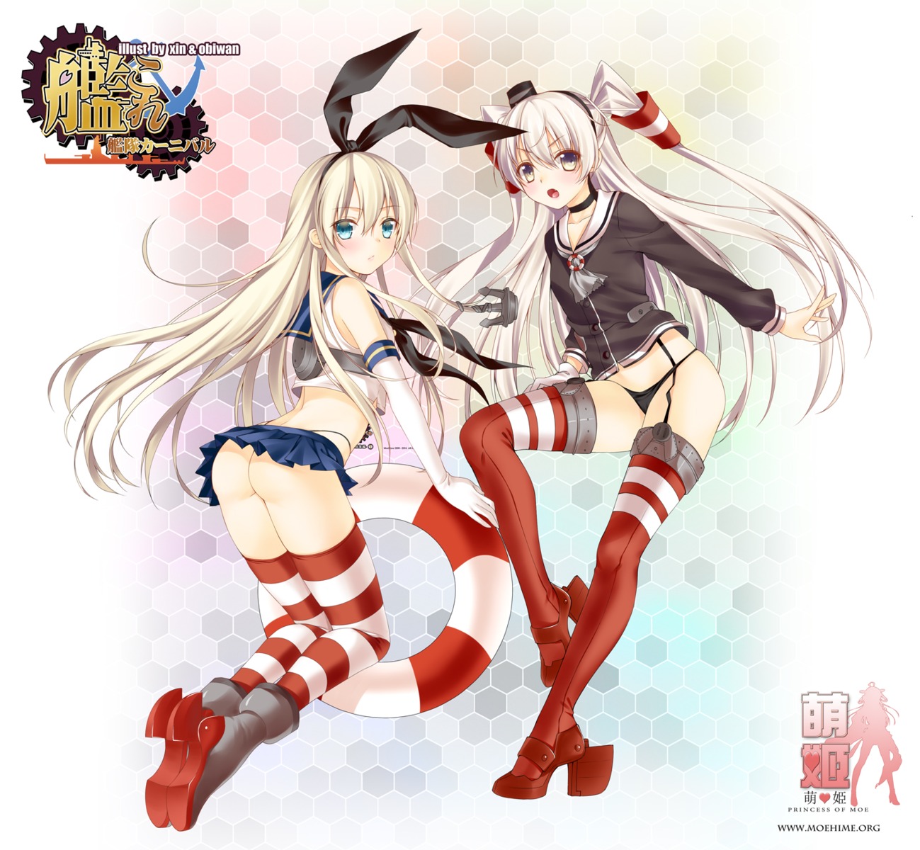 amatsukaze_(kancolle) ass heels kantai_collection obiwan pantsu shimakaze_(kancolle) stockings thighhighs thong