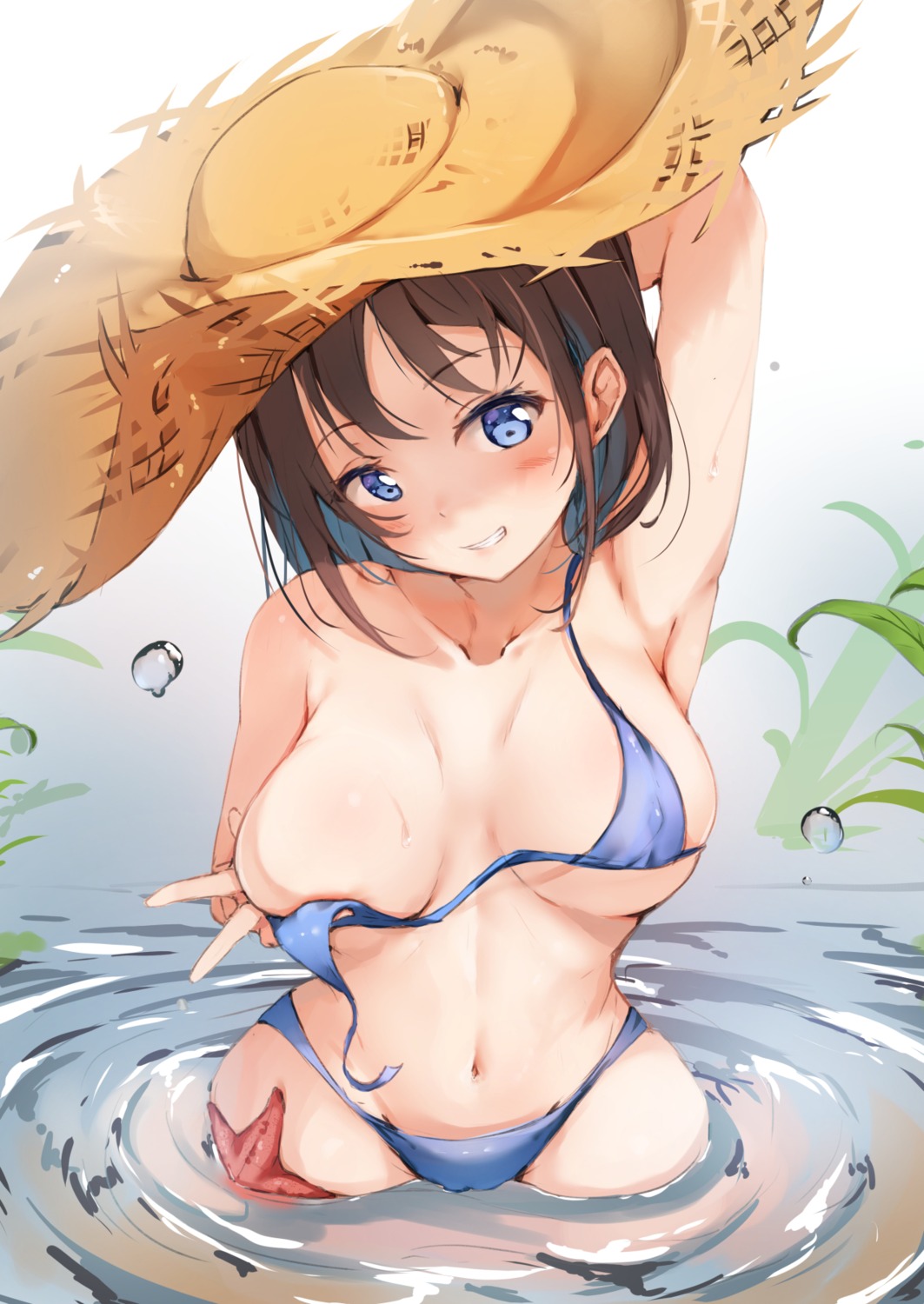 bikini breast_hold breasts erect_nipples kanon_(kanon_kanon0770) swimsuits wet