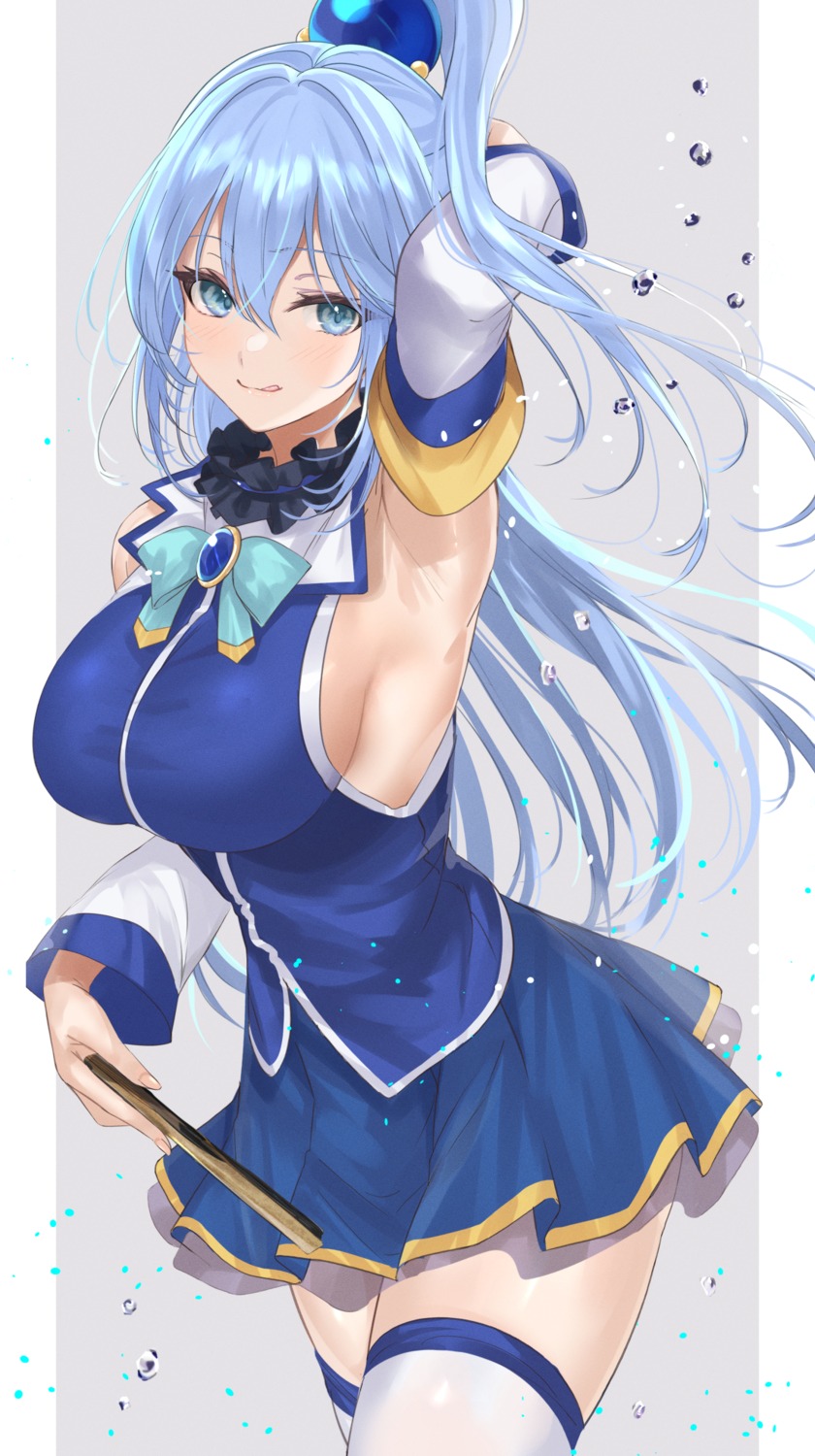 aqua_(konosuba) kono_subarashii_sekai_ni_shukufuku_wo! mexif see_through thighhighs