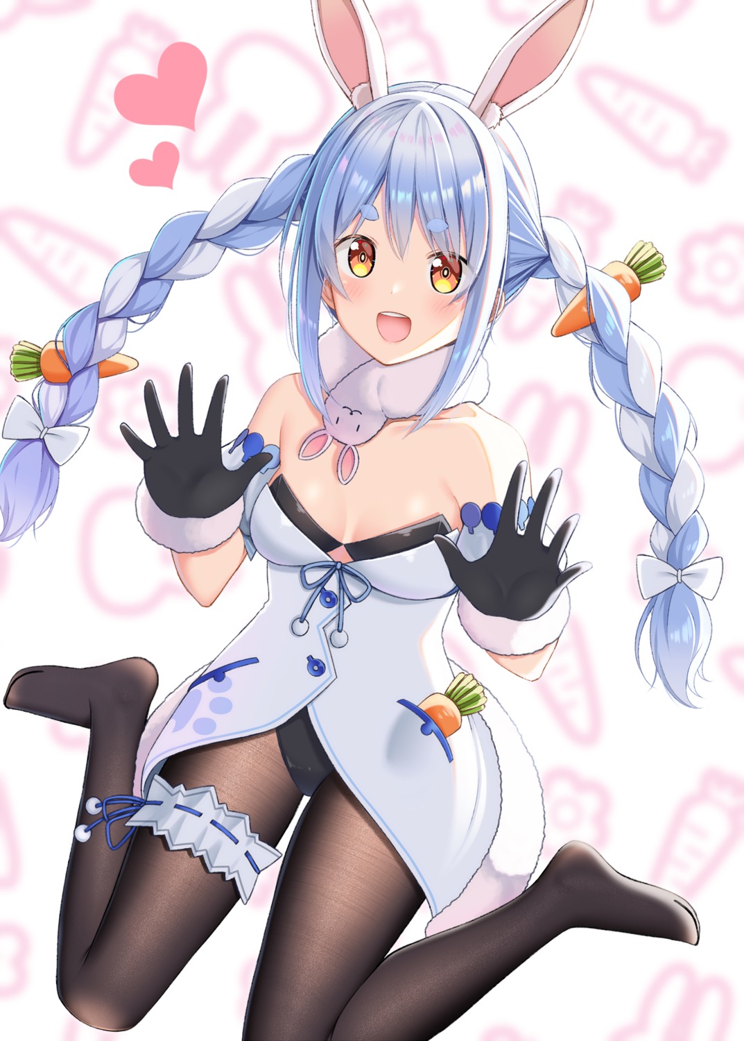 animal_ears bra bunny_ears bunny_girl garter gurande hololive pantyhose usada_pekora