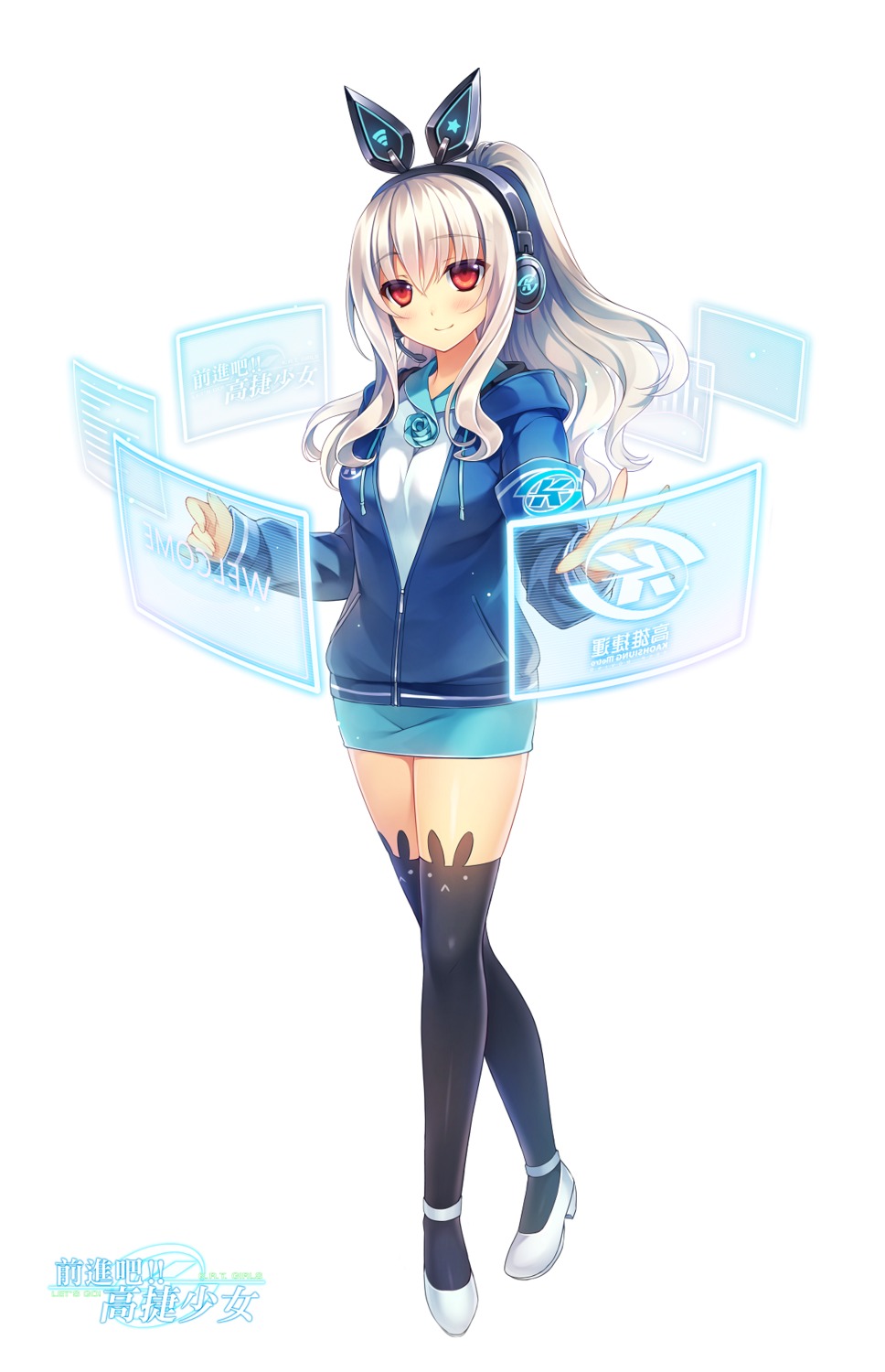 headphones heels k.r.t.girls nana_(k.r.t.girls) riv thighhighs