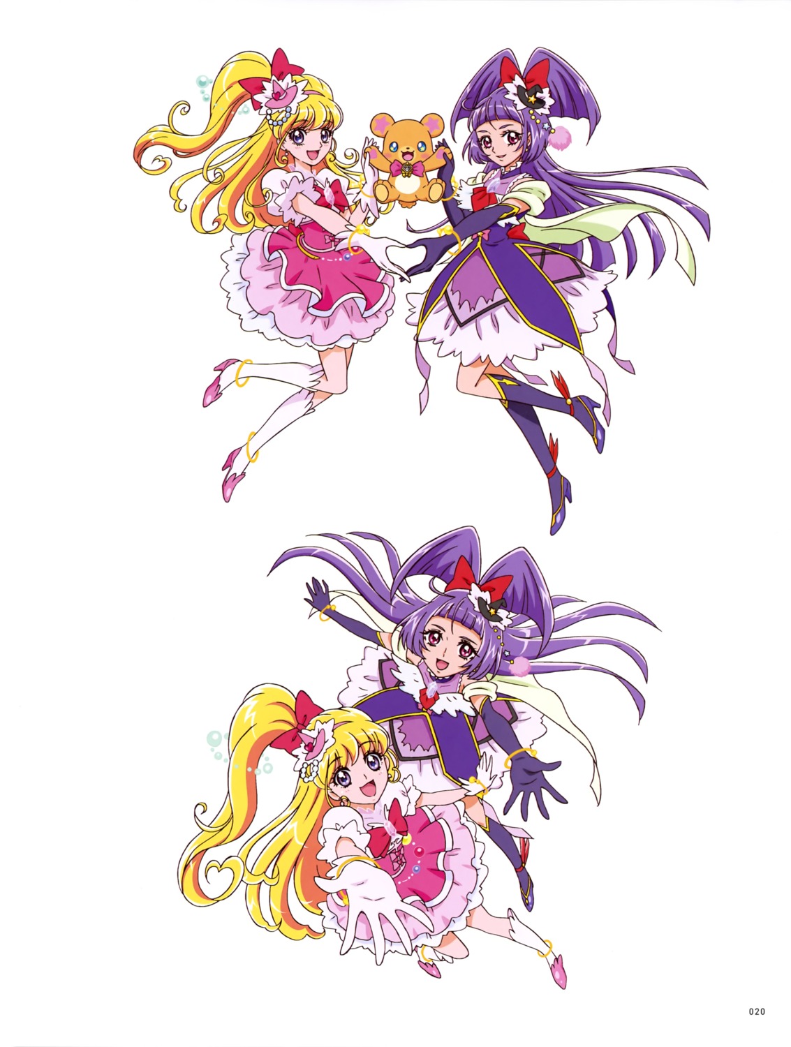 asahina_mirai heels izayoi_riko mahou_girls_precure! miyamoto_emiko mofurun_(precure) pretty_cure