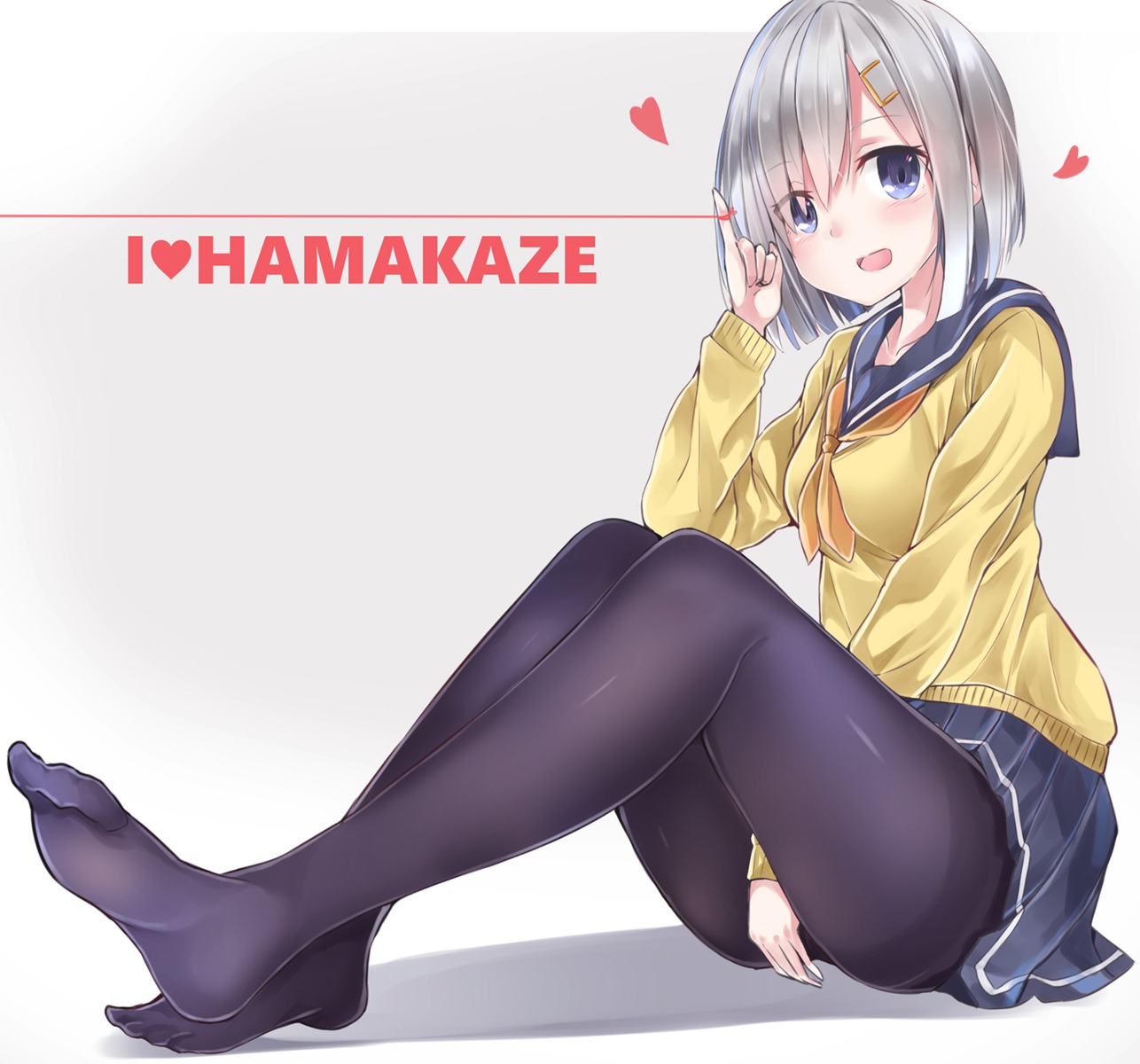 feet hamakaze_(kancolle) kantai_collection neku pantyhose seifuku sweater