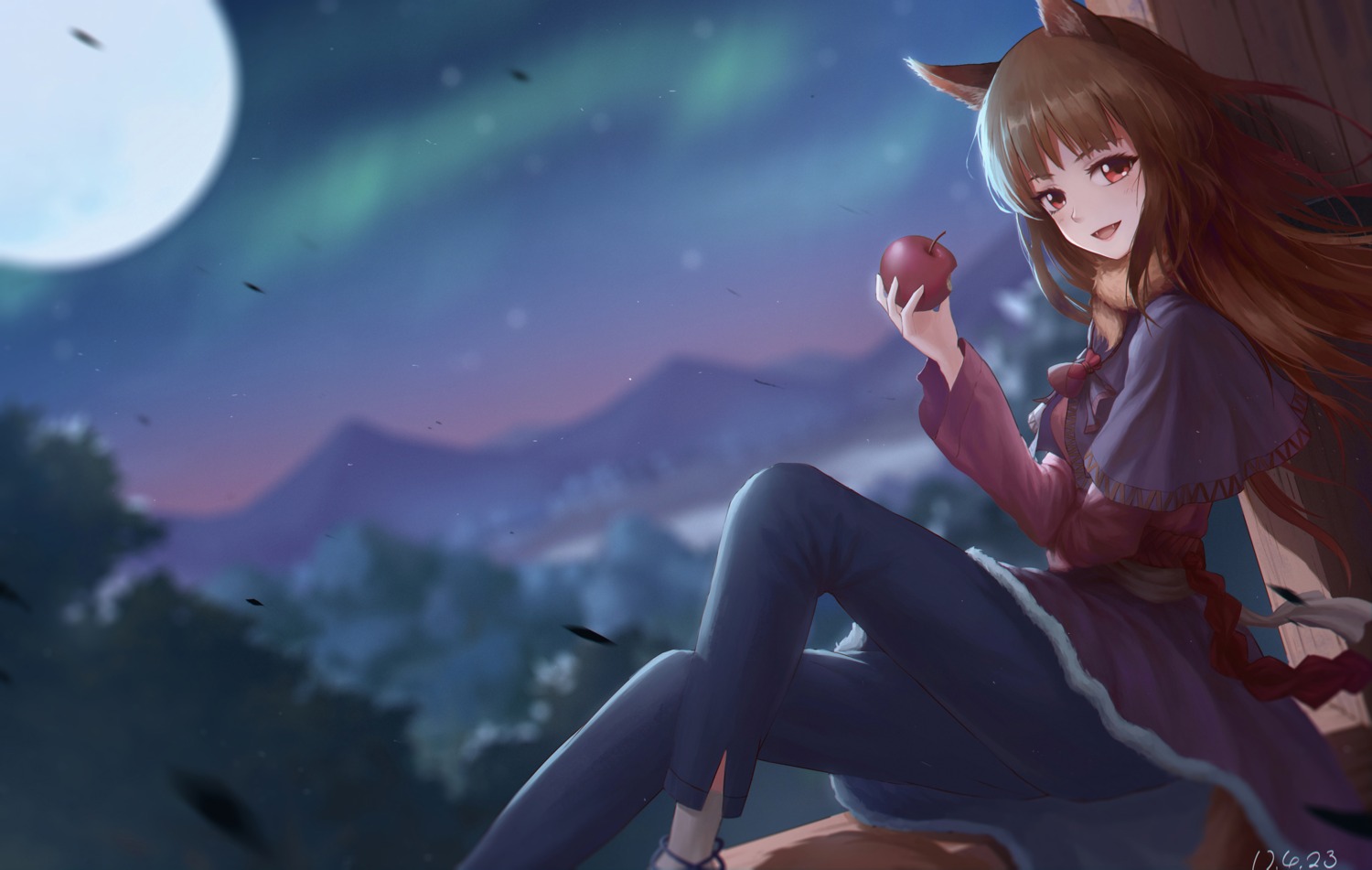 animal_ears holo skirt_lift spice_and_wolf tagme tail