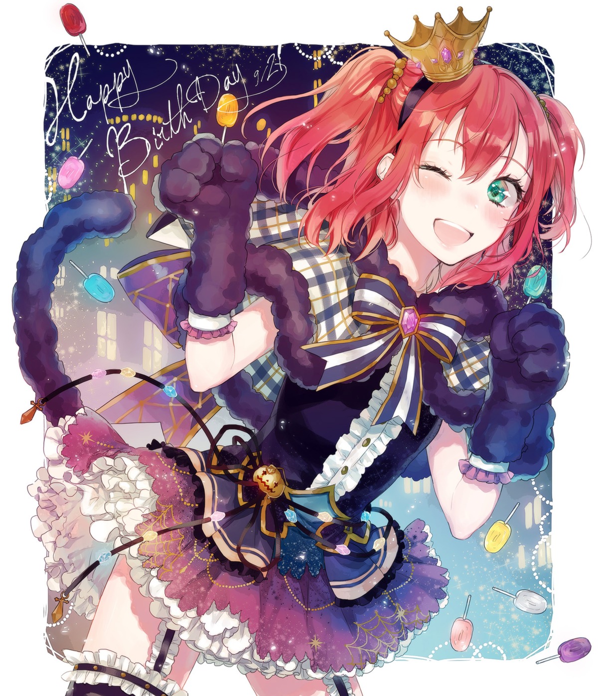 kurosawa_ruby love_live!_sunshine!! stockings sudach_koppe tail thighhighs