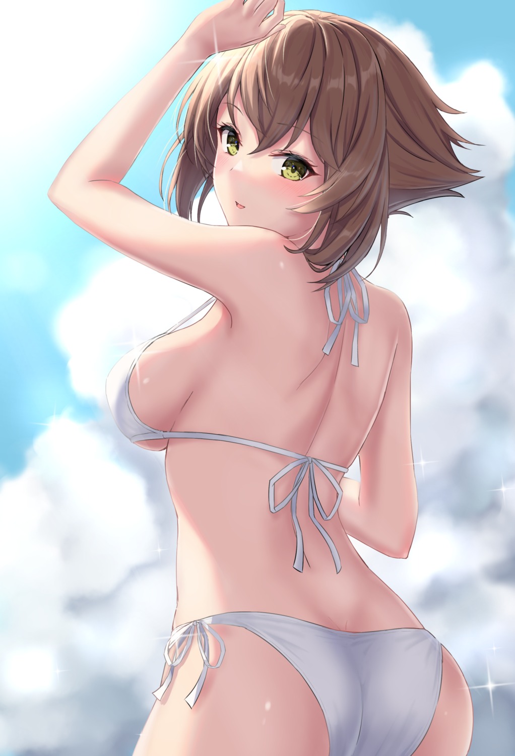 ass bikini kantai_collection monoku mutsu_(kancolle) swimsuits