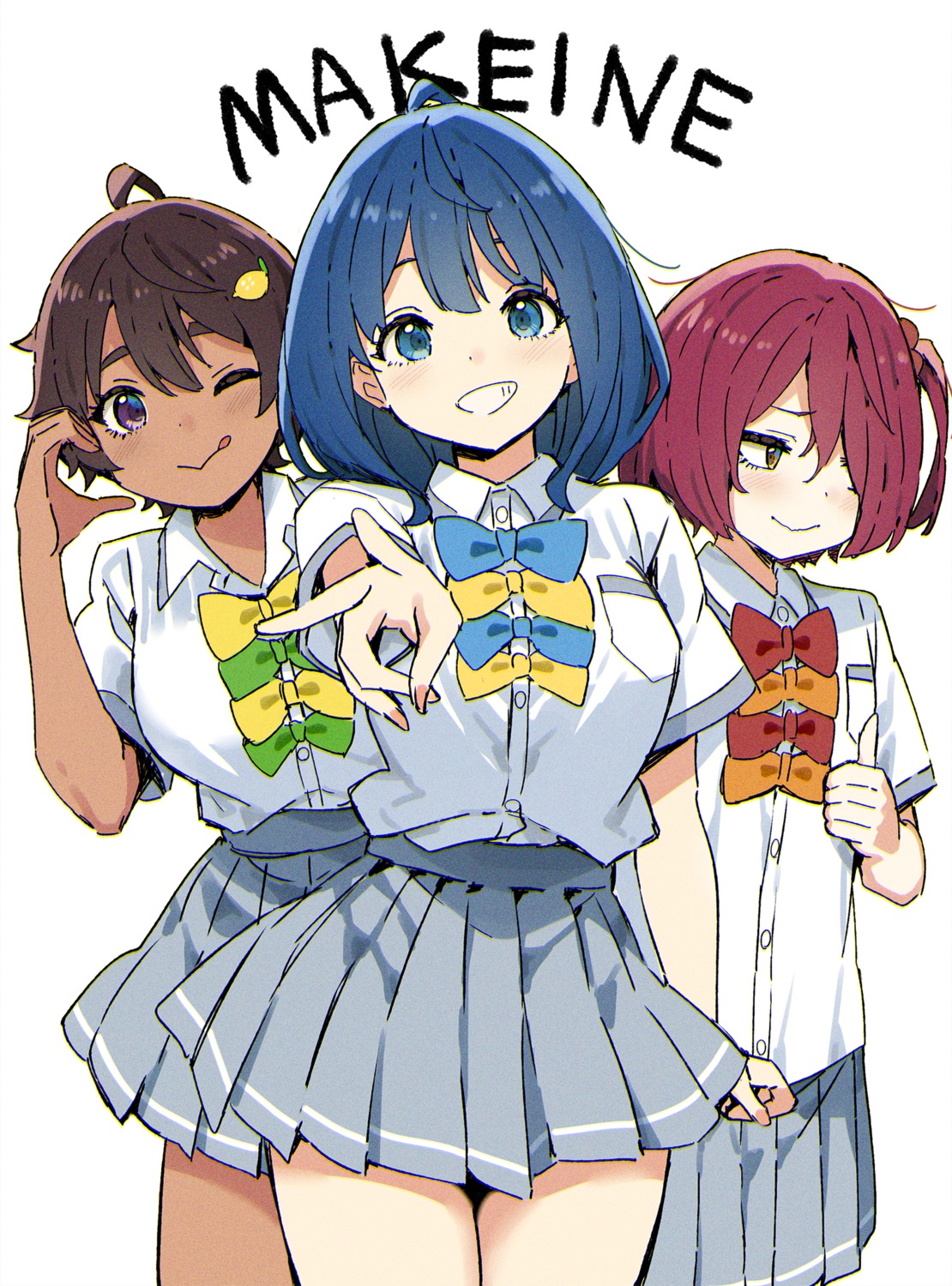 komari_chika make_heroine_ga_oosugiru! seifuku sky-freedom yakishio_lemon yanami_anna