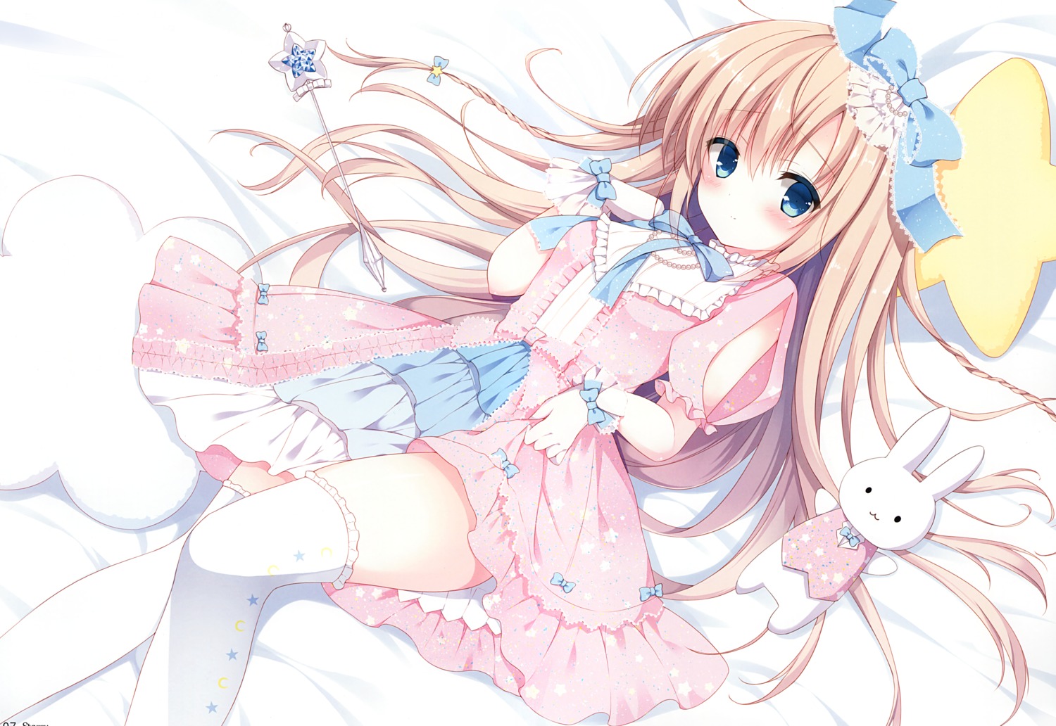 detexted dress izumi_nanase skirt_lift thighhighs