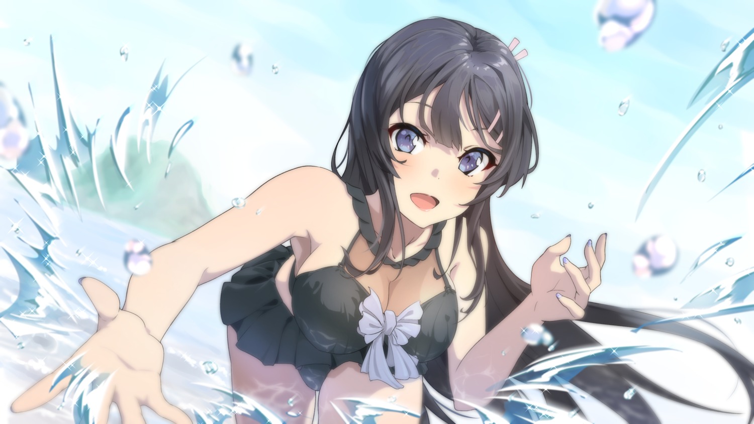 cleavage raiz_art_works sakurajima_mai see_through seishun_buta_yarou swimsuits wet