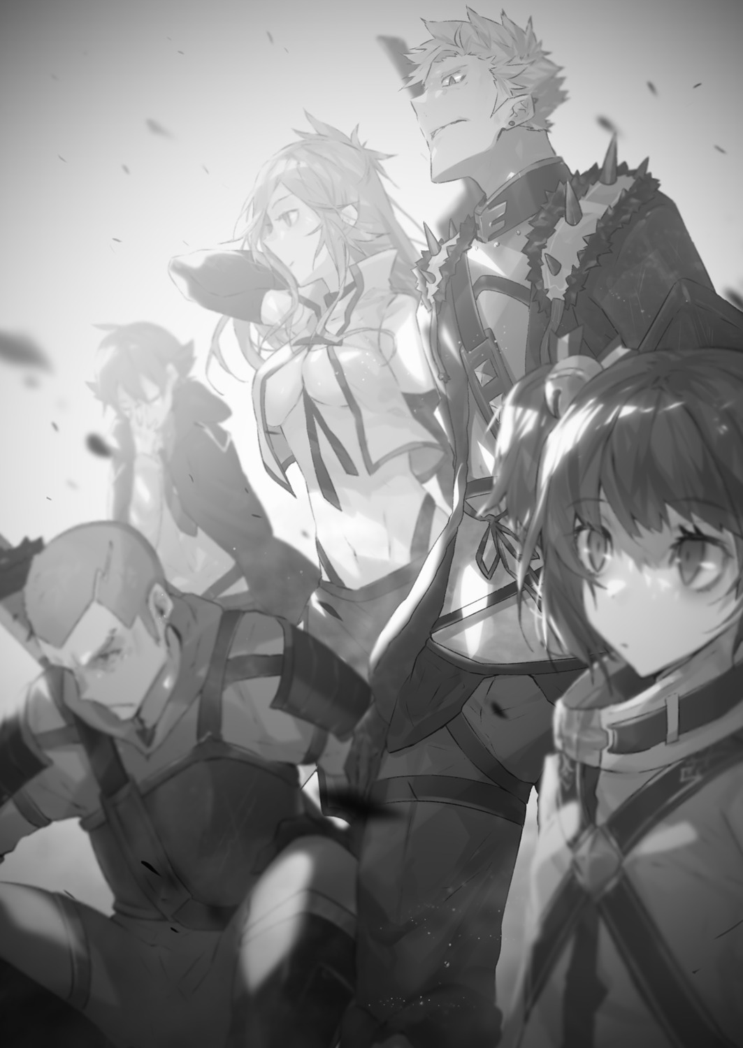 hai_to_gensou_no_grimgar monochrome shirai_eiri