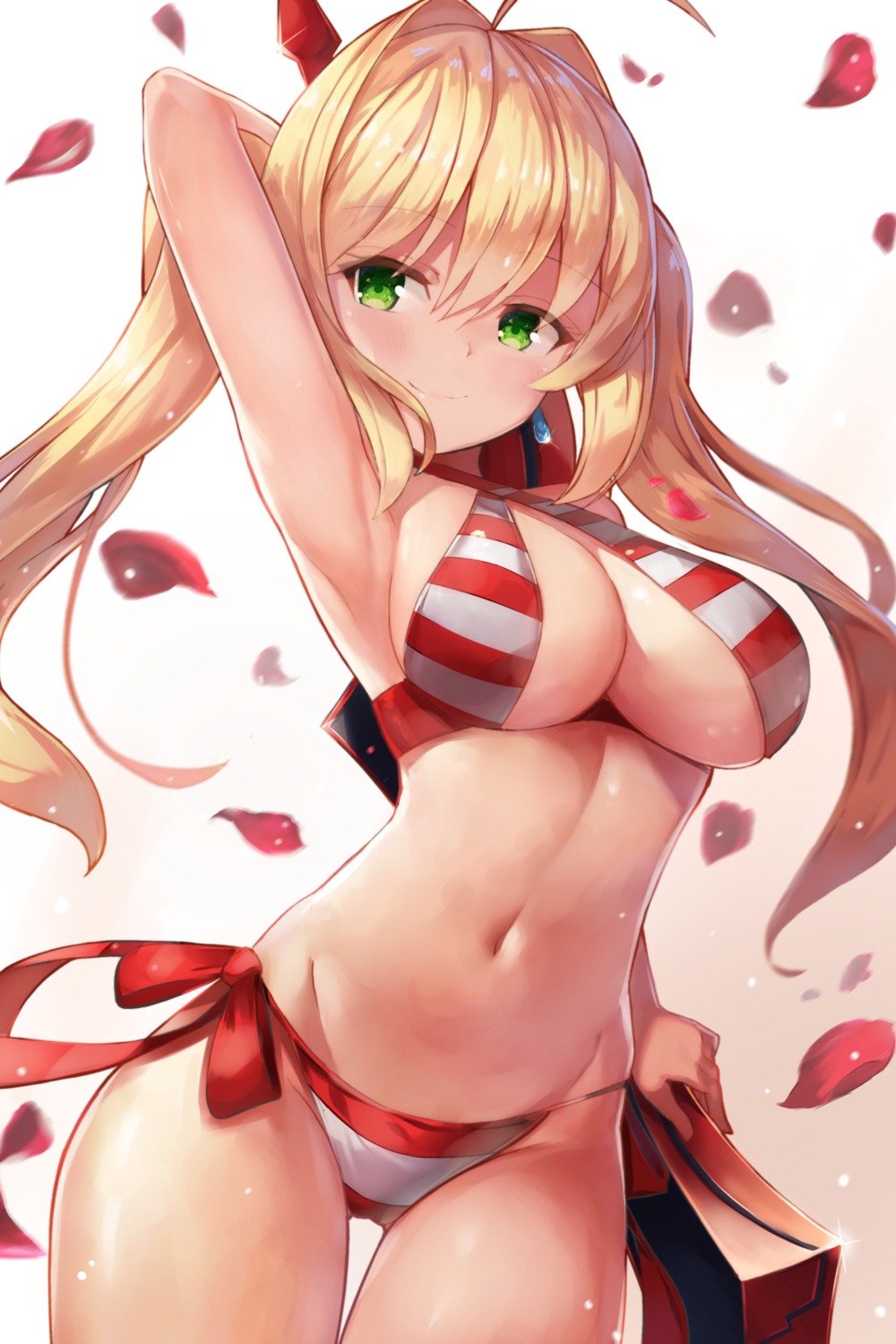 bikini cleavage fate/extra fate/grand_order fate/stay_night motokonut saber_extra swimsuits sword