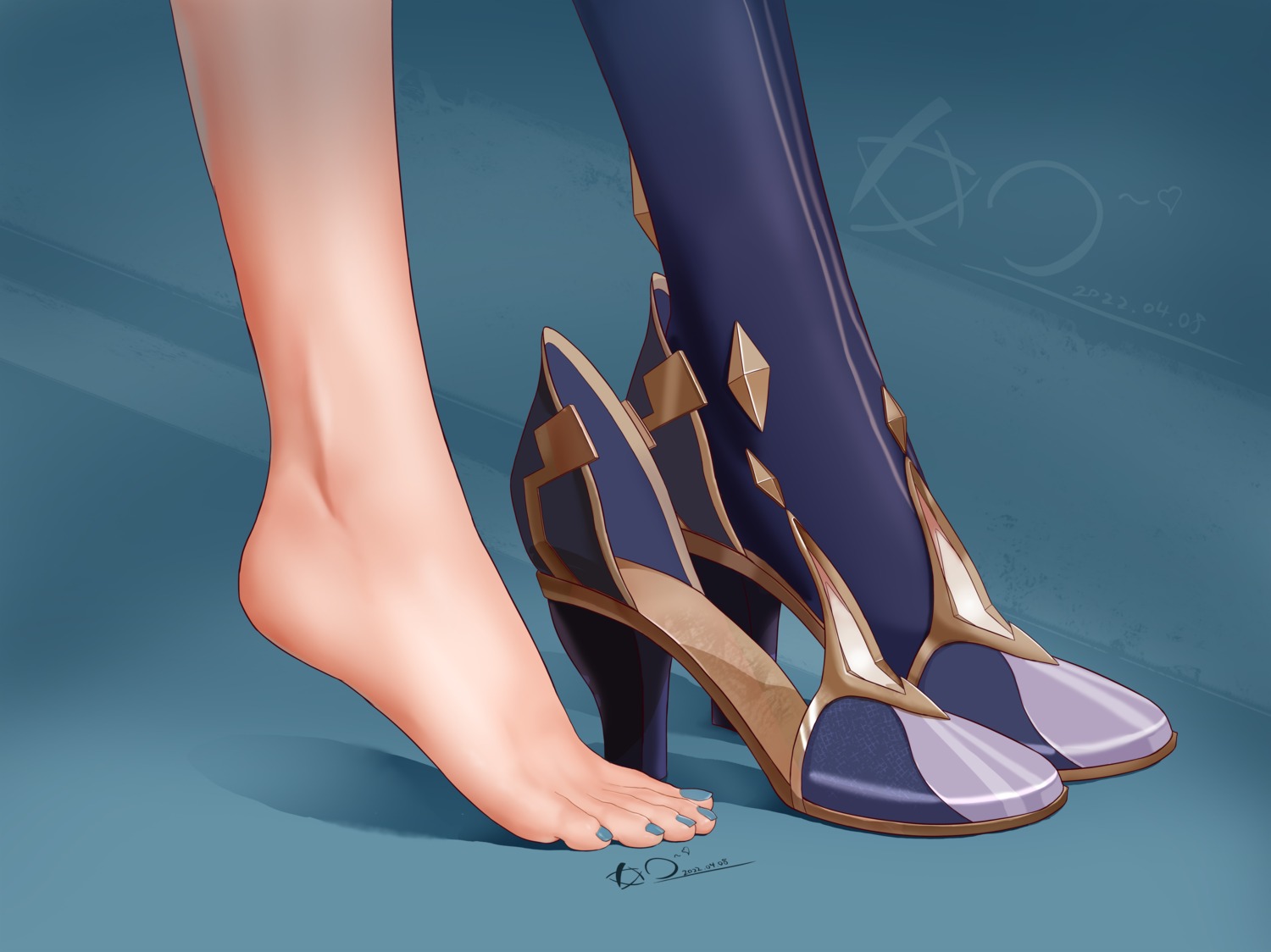 feet genshin_impact heels xhb yelan