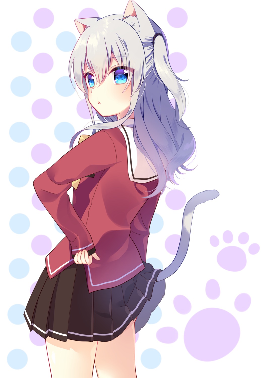 animal_ears charlotte mafuyu_(chibi21) nekomimi seifuku tail tomori_nao