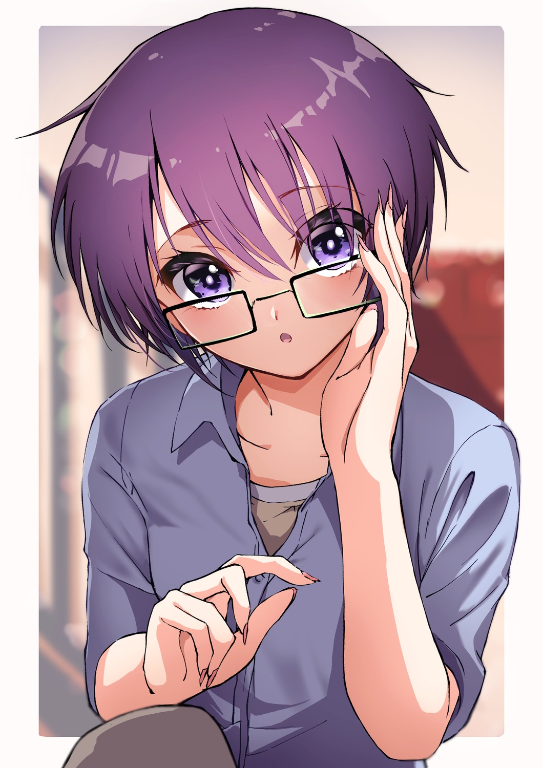 dress_shirt hidamari_sketch kootee-on megane sae