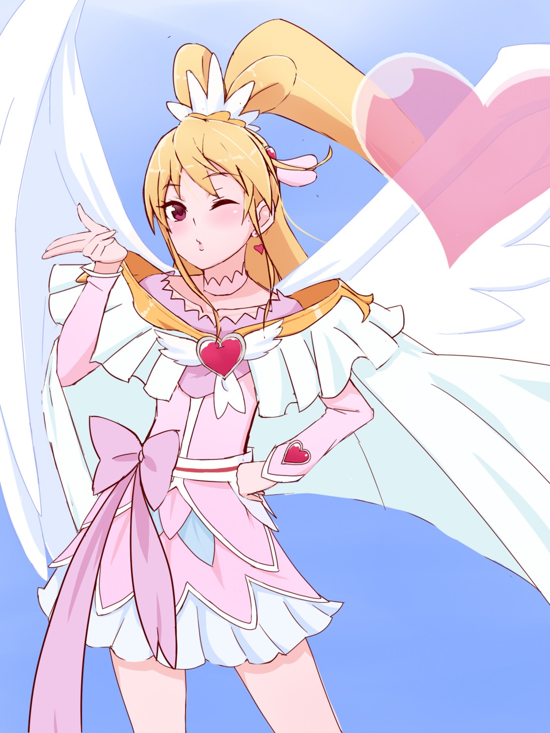 aida_mana dokidoki!_precure dress precure unpale wings