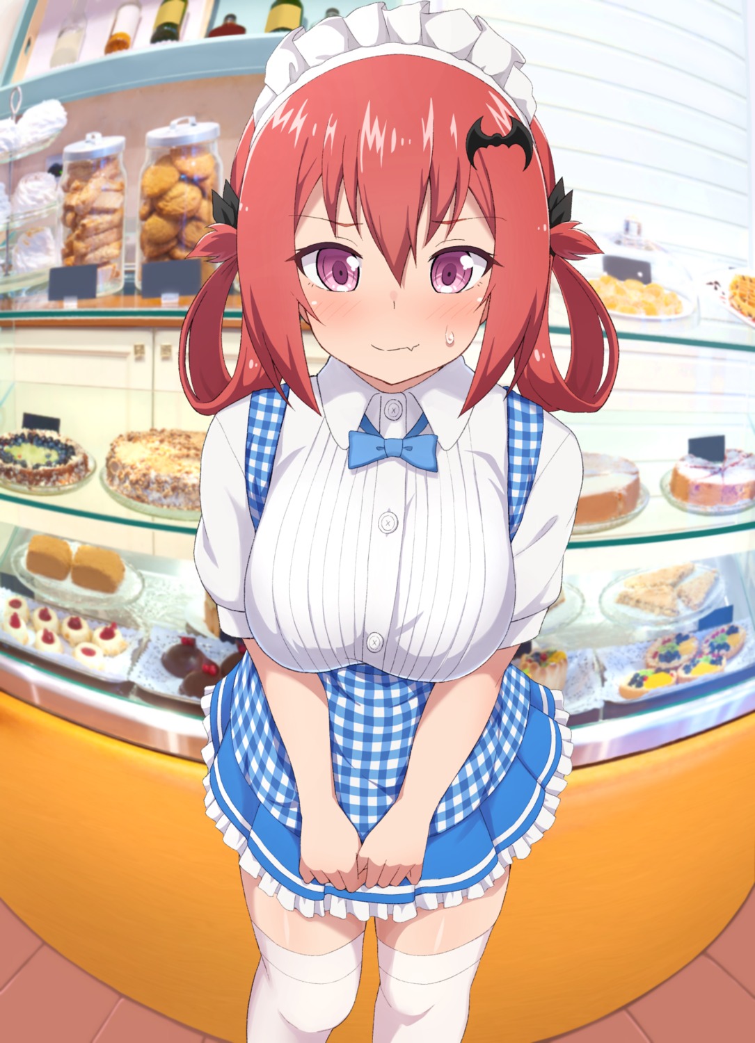 gabriel_dropout kurumizawa_satanichia_mcdowell maid nyaroon thighhighs waitress