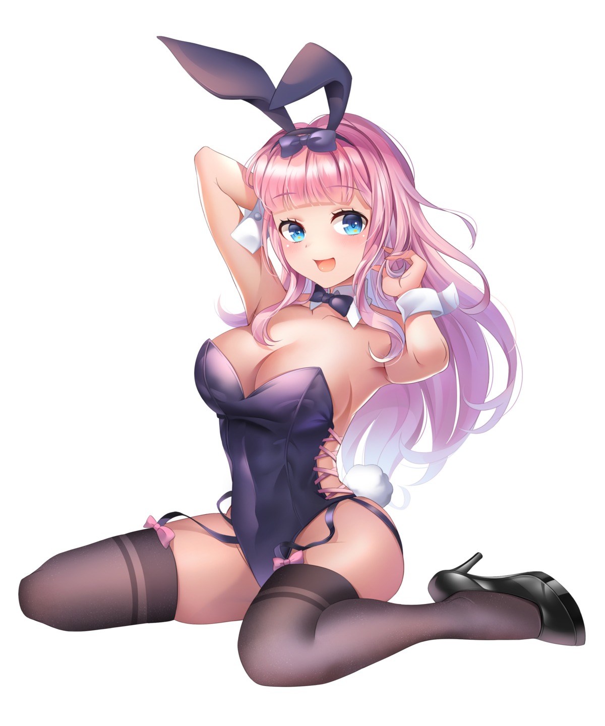 animal_ears bunny_ears bunny_girl dongcilagedaci fujiwara_chika heels kaguya-sama_wa_kokurasetai_~tensai-tachi_no_renai_zunousen~ no_bra stockings tail thighhighs
