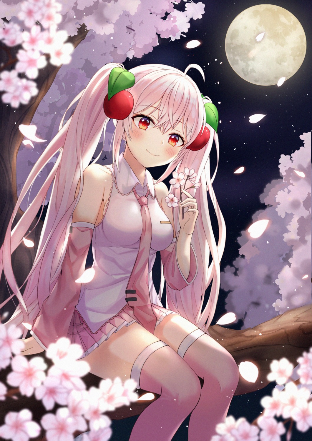 funii hatsune_miku sakura_miku thighhighs vocaloid