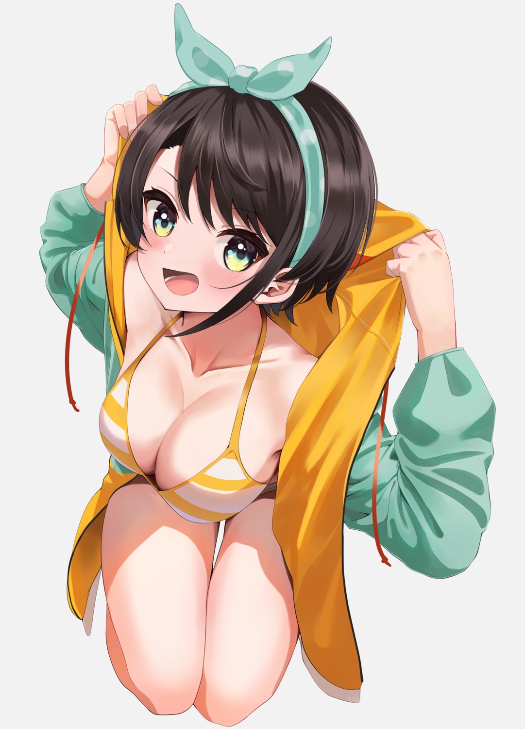 bikini hololive koisuke oozora_subaru open_shirt swimsuits