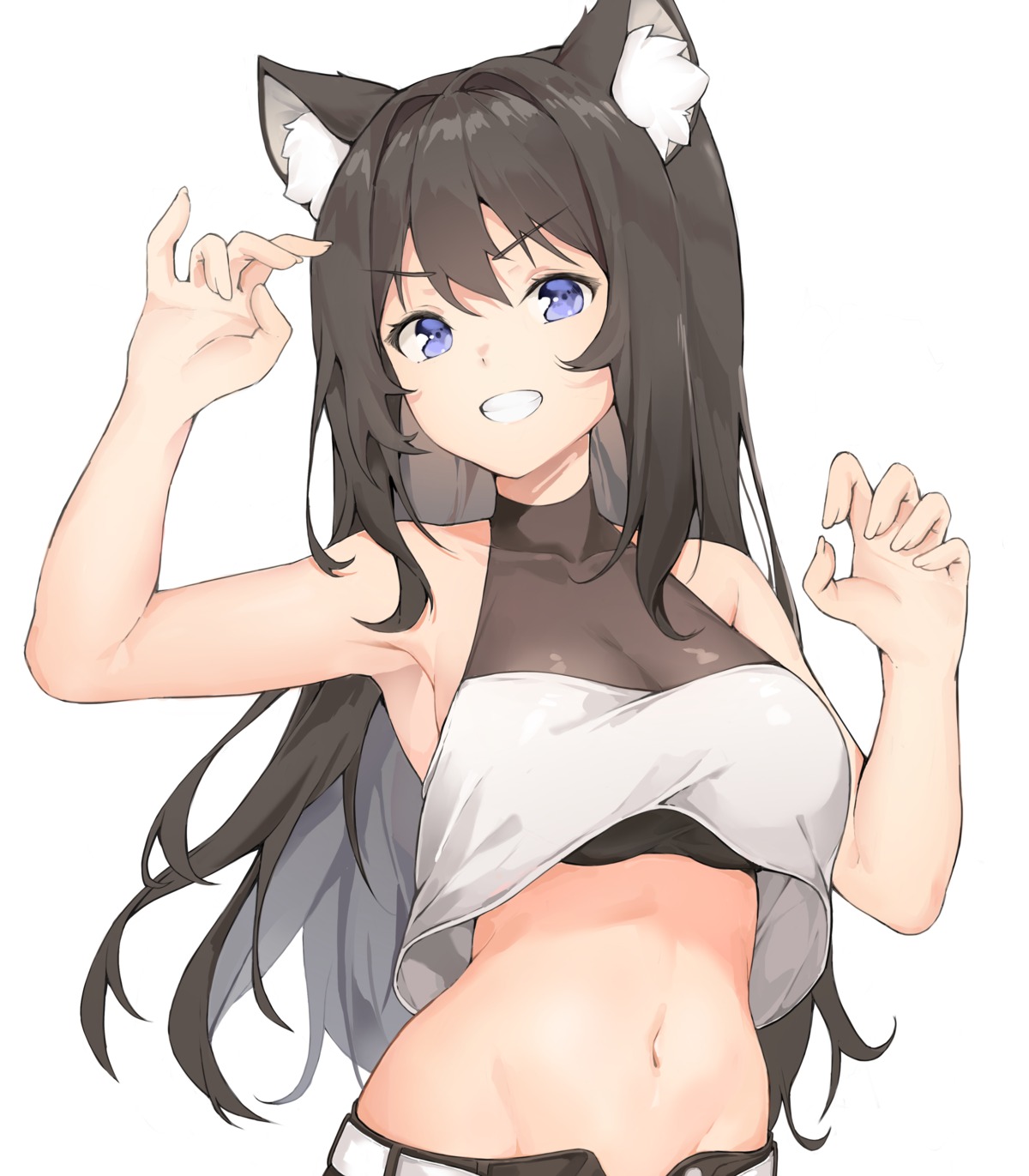 animal_ears bra kiro_(kirotayu) see_through shirt_lift