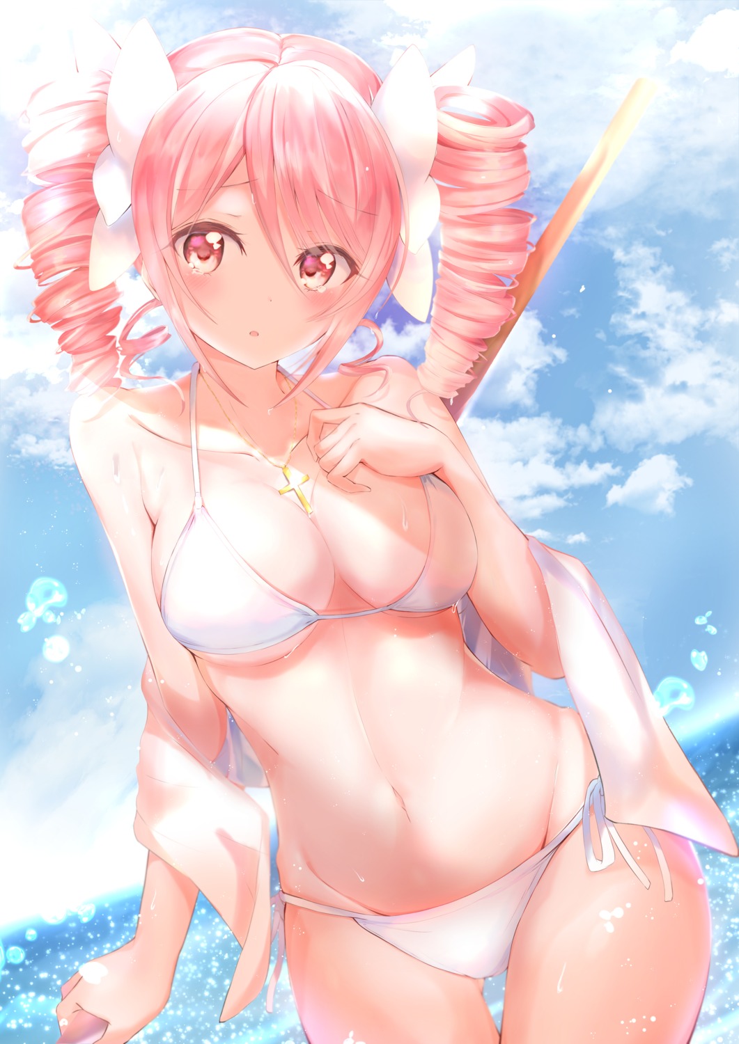 bikini breast_hold jashin-chan_dropkick maddo_(gasser_0518) pino swimsuits