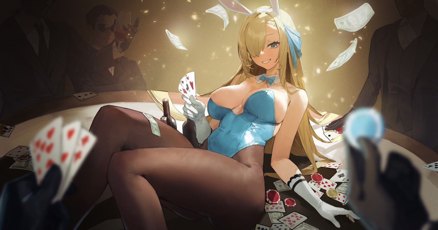 animal_ears blue_archive bunny_ears bunny_girl business_suit eggisalive ichinose_asuna megane no_bra pantyhose