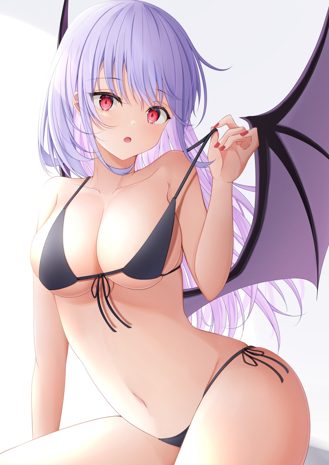 bikini ekidona remilia_scarlet swimsuits touhou undressing wings